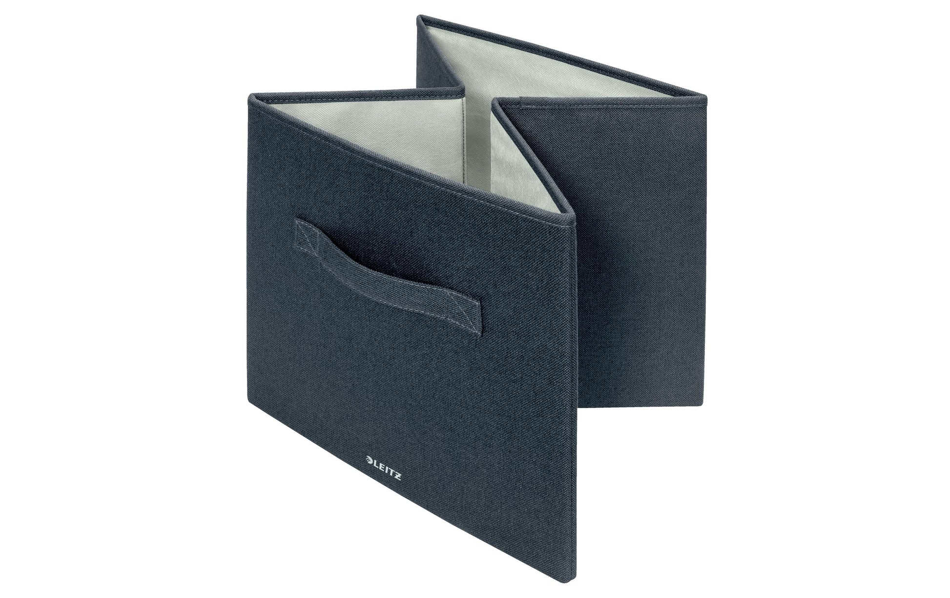 Leitz Klappbox – faltbar – Karton/Stoff – grau – 330 × 325 × 380 mm – Set 2-teilig