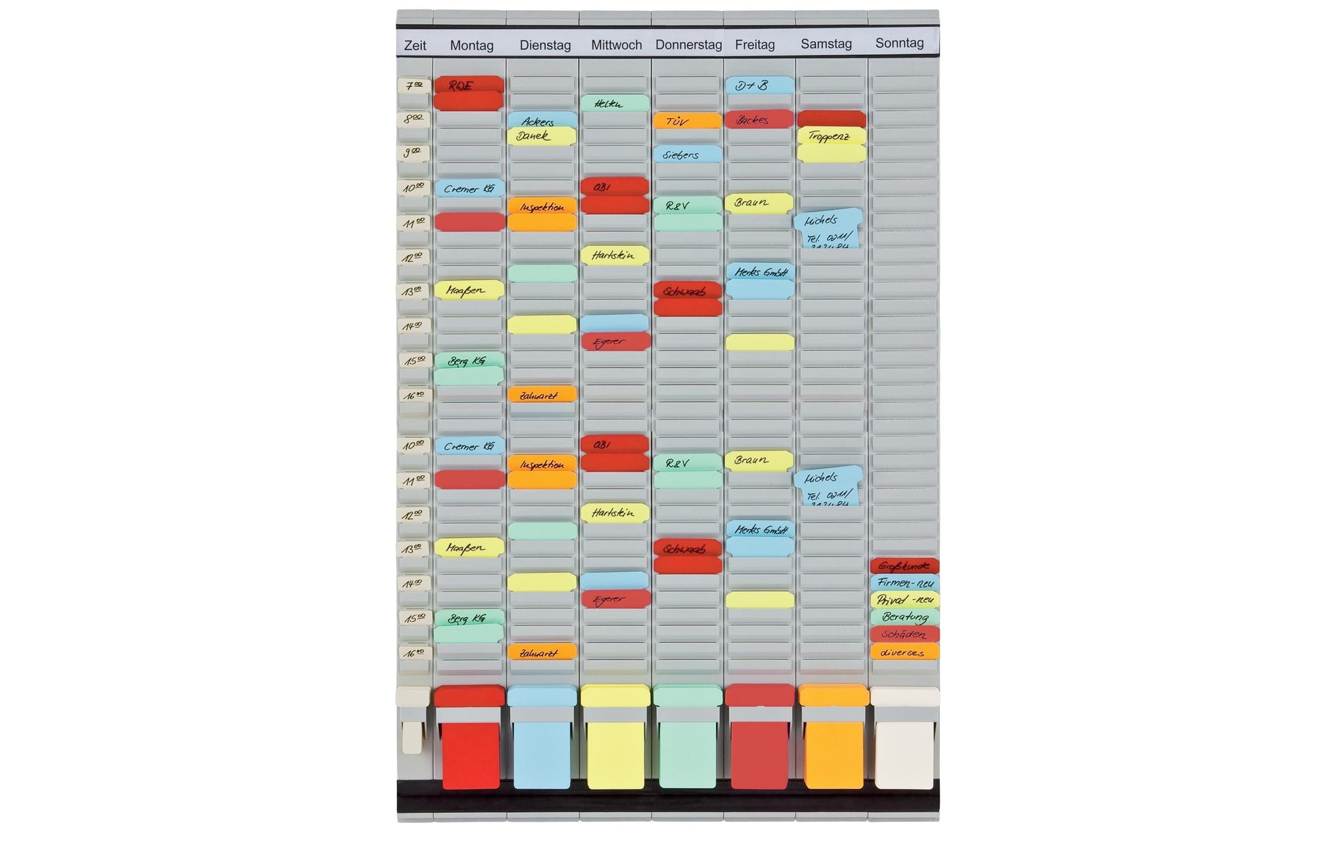 Franken Planungstafel, T-Karten-System, 7 × 35 – 47,4 × 78 cm, Hellgrau
