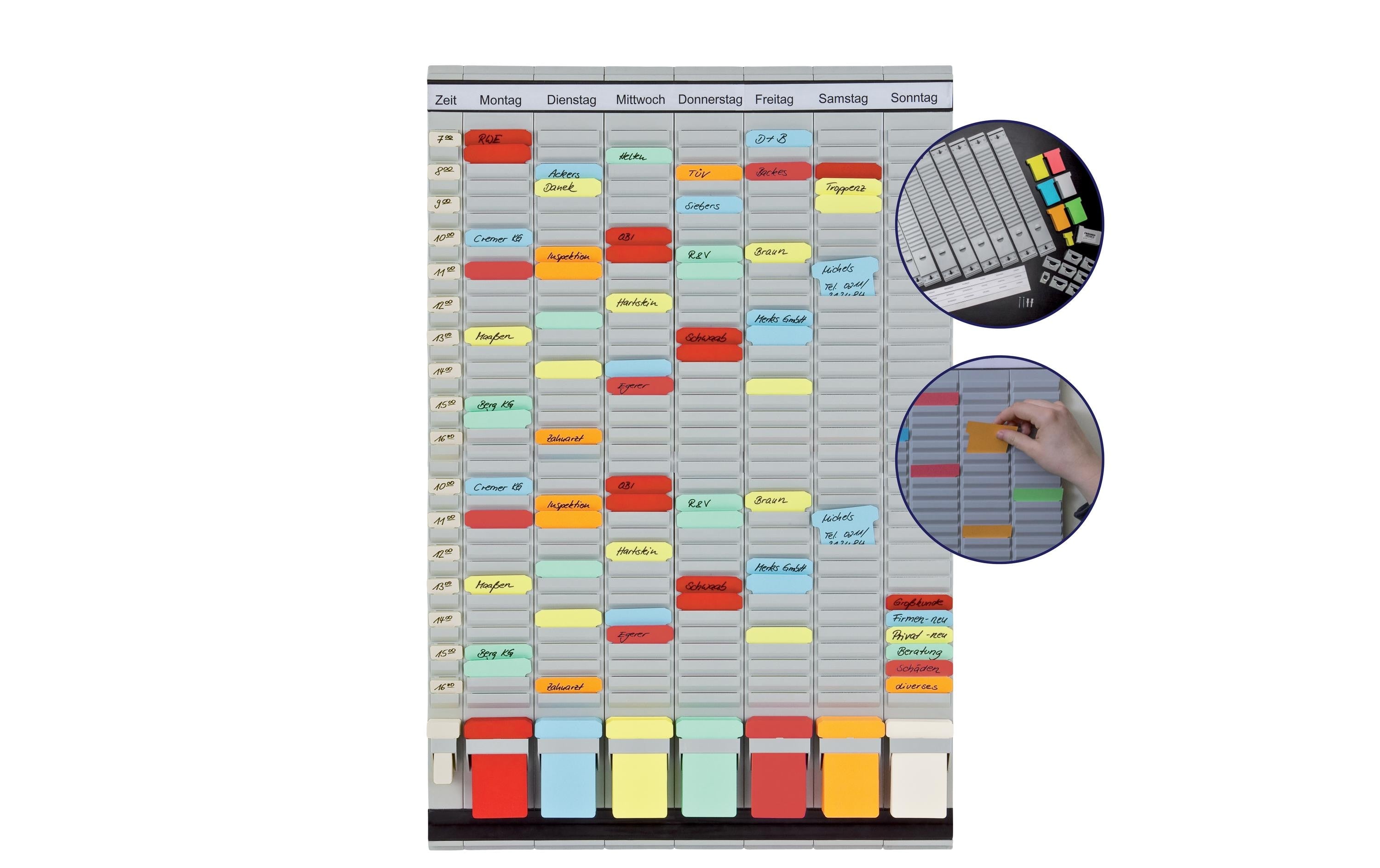 Franken Planungstafel, T-Karten-System, 7 × 35 – 47,4 × 78 cm, Hellgrau