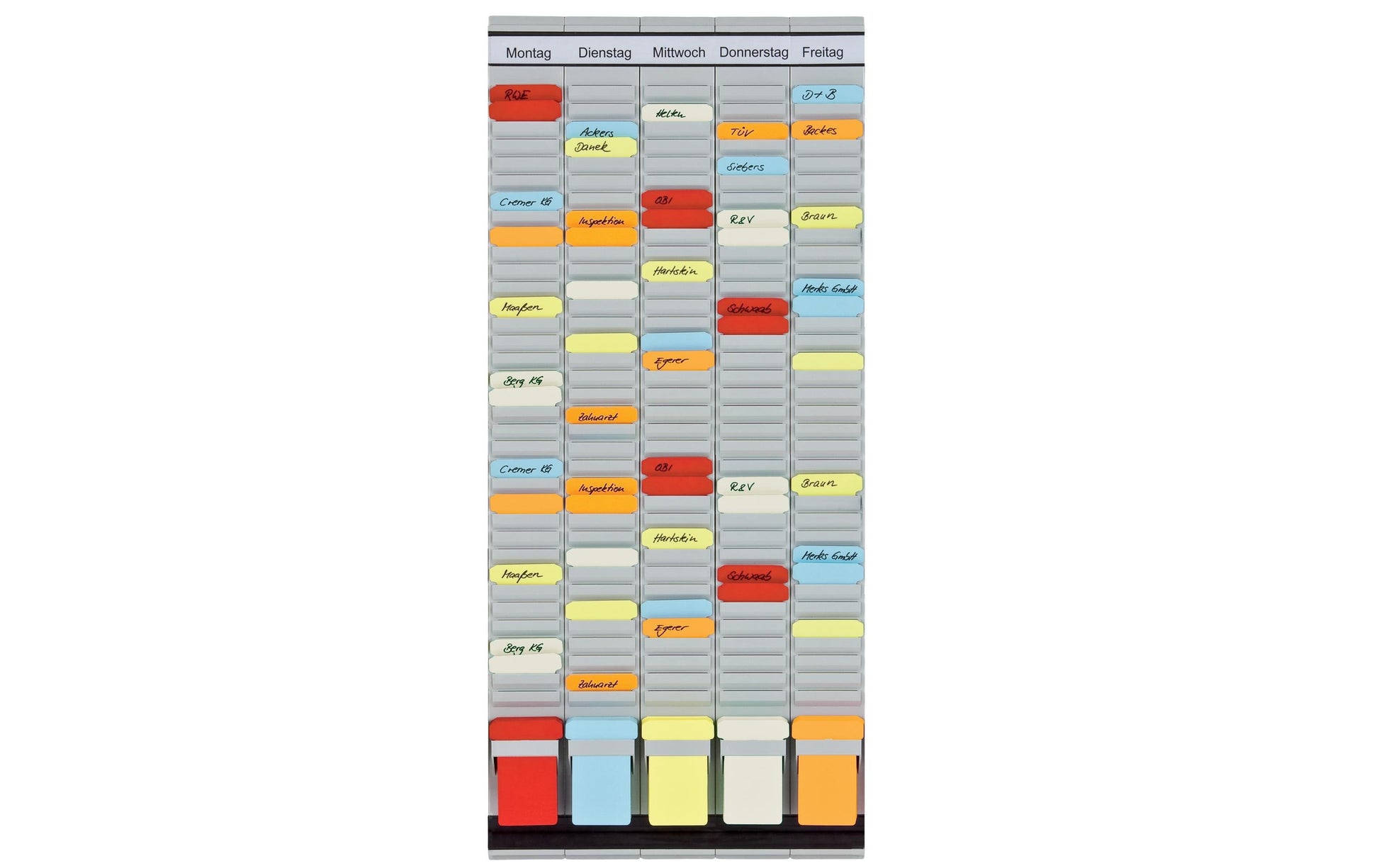 Franken T-Kartentafel OfficePlaner, 5 × 35 – 31,5 × 78 cm, Grau