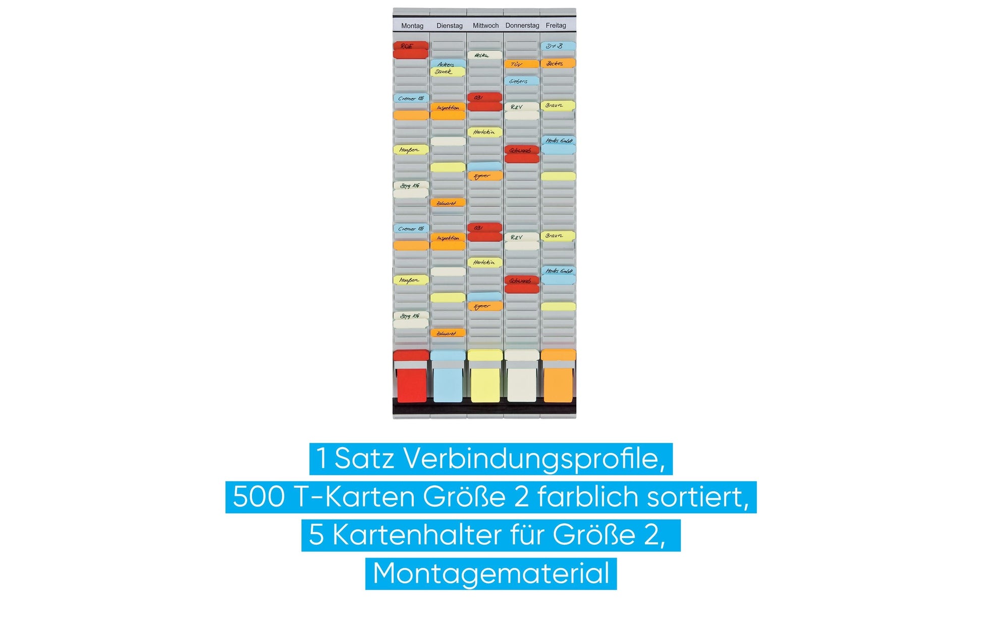 Franken T-Kartentafel OfficePlaner, 5 × 35 – 31,5 × 78 cm, Grau