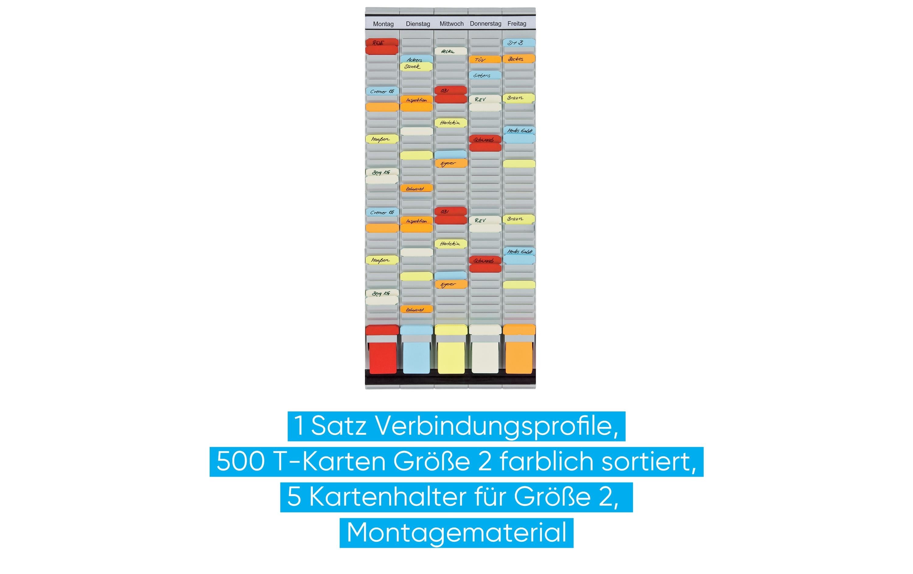 Franken T-Kartentafel OfficePlaner, 5 × 35 – 31,5 × 78 cm, Grau