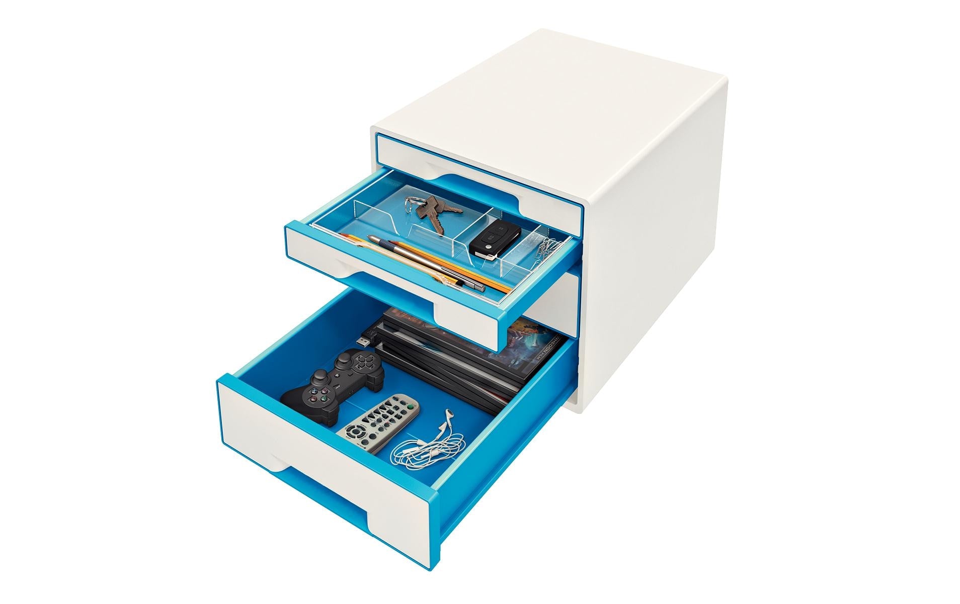 Leitz WOW Cube Aufbewahrungsbox – blau, weiss, Kunststoff (PS)