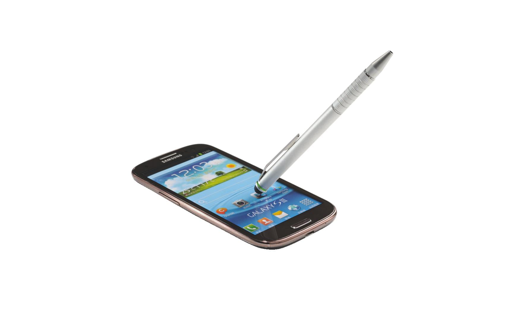 Leitz Eingabestift für Touchscreen-Geräte – 2-in-1 (Kugelschreiber), passiv – Silber