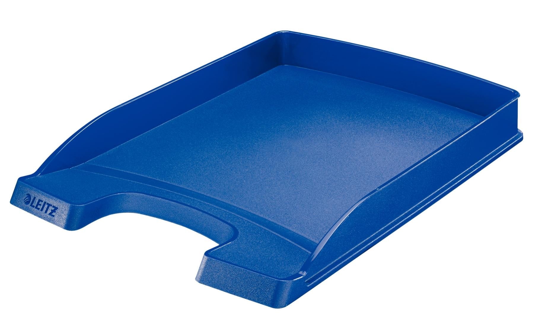 Leitz Briefkorb – mit Griffausschnitt, mit Beschriftungsfeld, matt, blau, B 255 × H 35 × T 357 mm, Serie Slim
