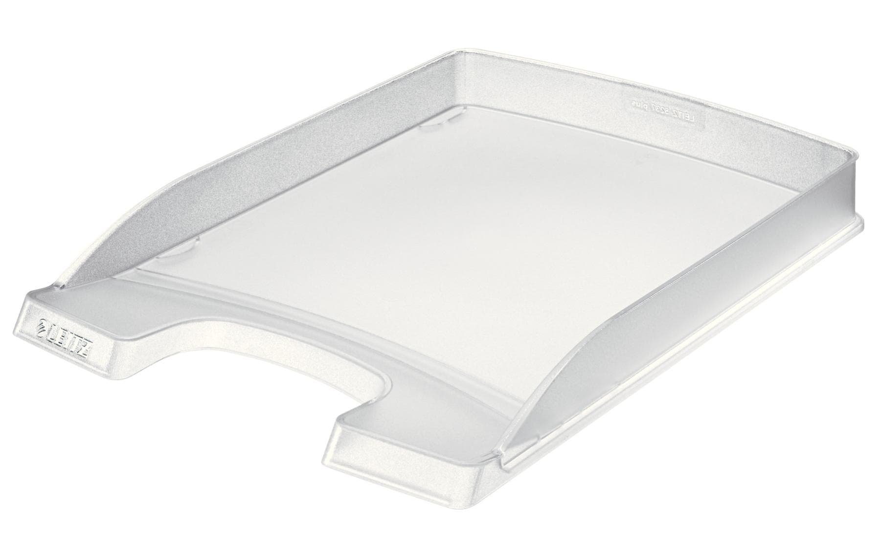 Leitz Stapelbarer Briefkorb mit Griffausschnitt, Beschriftungsfeld, matt, frost, B 255 × H 35 × T 357 mm