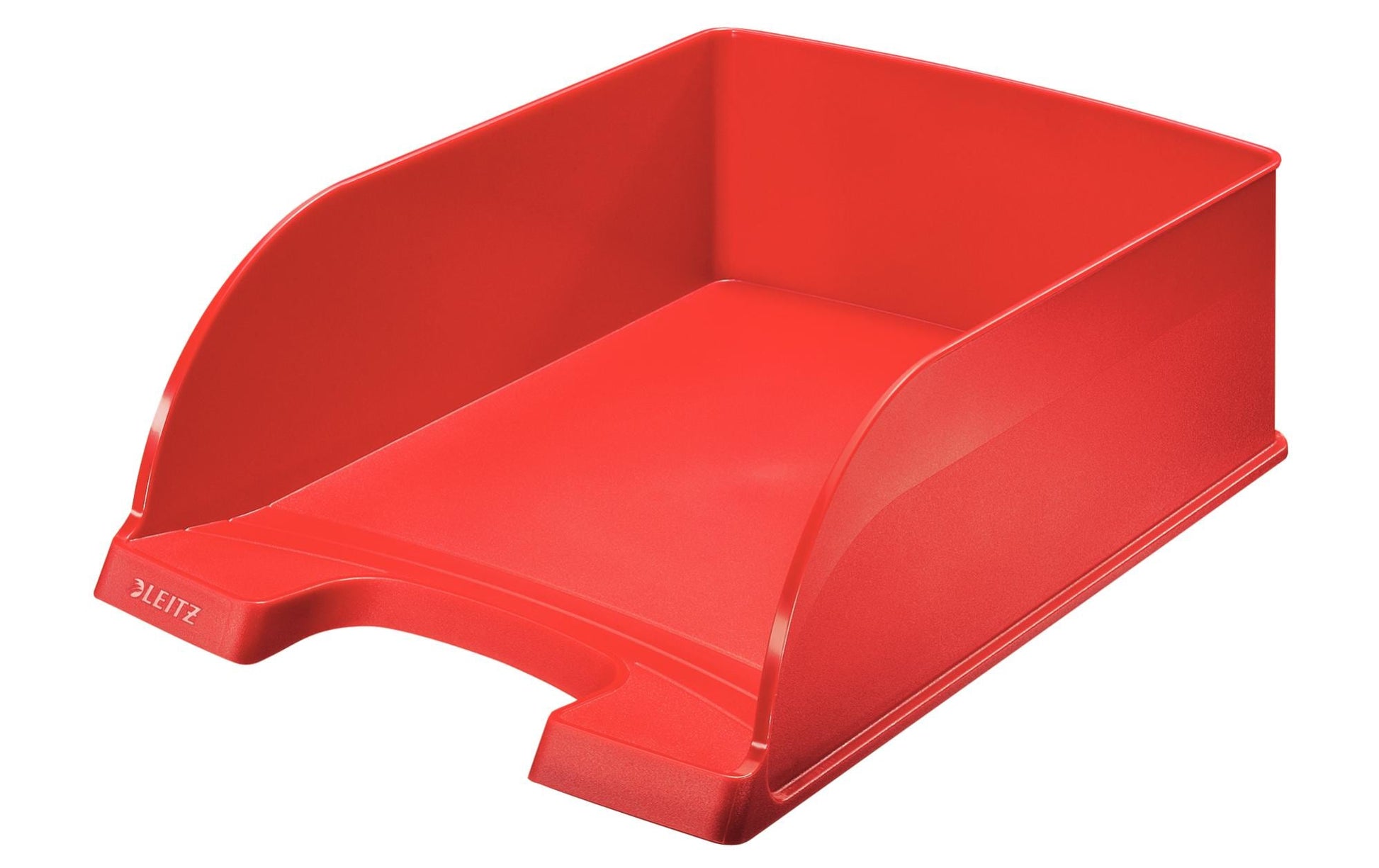 Leitz Stapelbarer Briefkorb mit Griffausschnitt, Beschriftungsfeld, matt, rot, B 255 × H 103 × T 357 mm