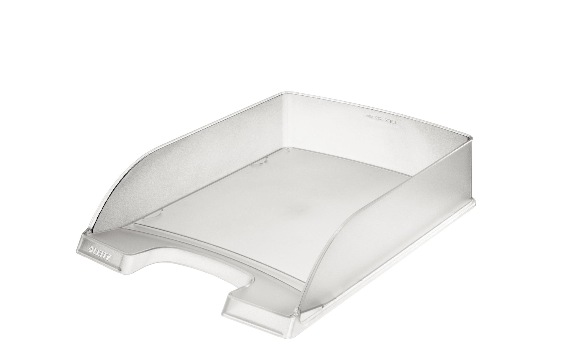 Leitz Briefkorb – mit Griffausschnitt, mit Beschriftungsfeld, matt, transparent, B 255 × H 70 × T 357 mm