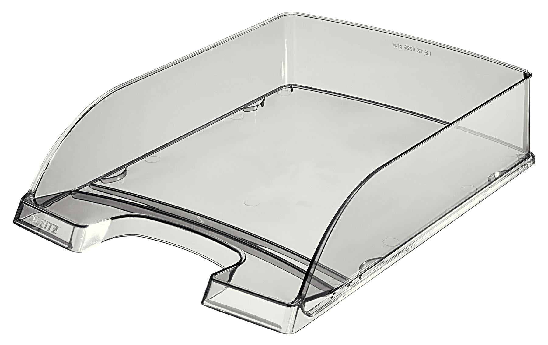Leitz Briefkorb – mit Griffausschnitt, mit Beschriftungsfeld, glänzend, grau, B 255 × H 70 × T 357 mm