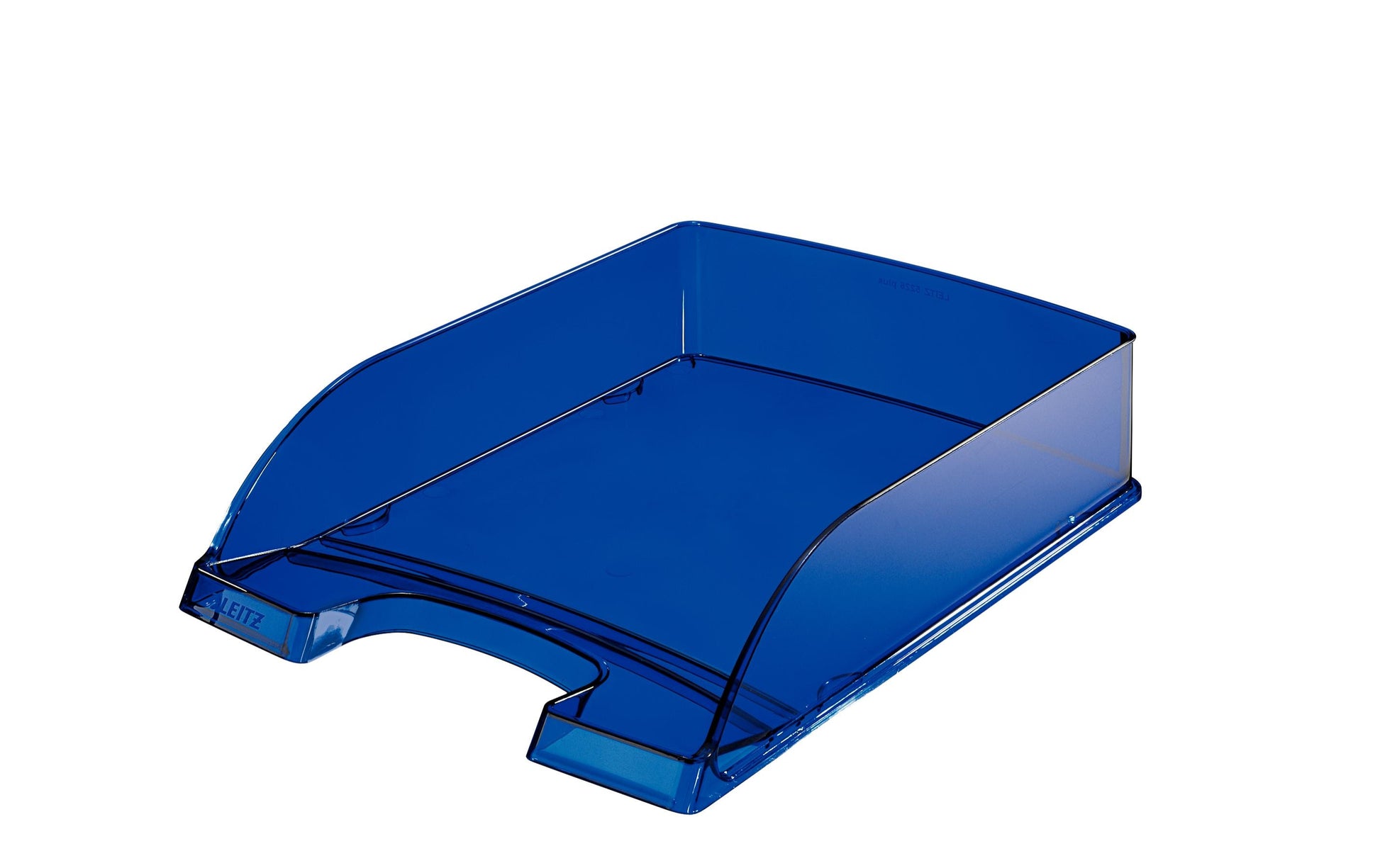 Leitz Briefkorb – mit Griffausschnitt, mit Beschriftungsfeld, glänzend, blau, B 255 × H 70 × T 357 mm