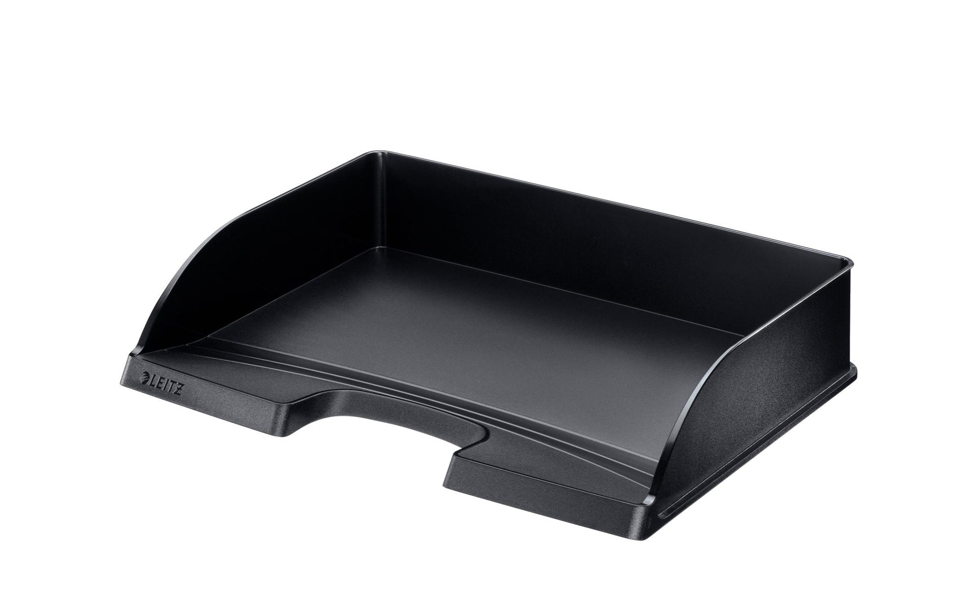 Leitz Briefkorb – mit Griffausschnitt, mit Beschriftungsfeld, matt, schwarz, B 363 × H 70 × T 273 mm