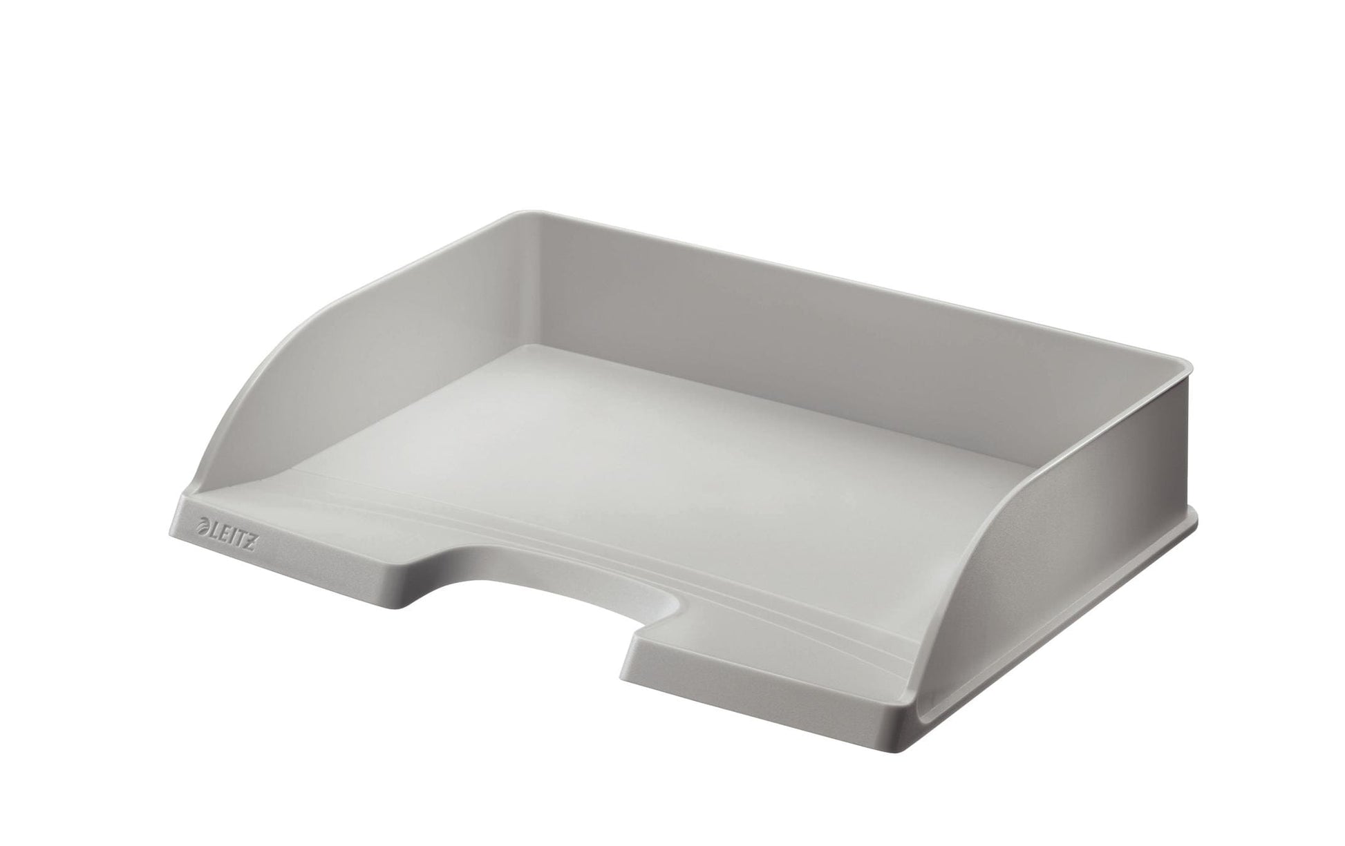 Leitz Stapelbarer Briefkorb mit Griffausschnitt, Beschriftungsfeld, matt, grau, B 363 × H 70 × T 273 mm