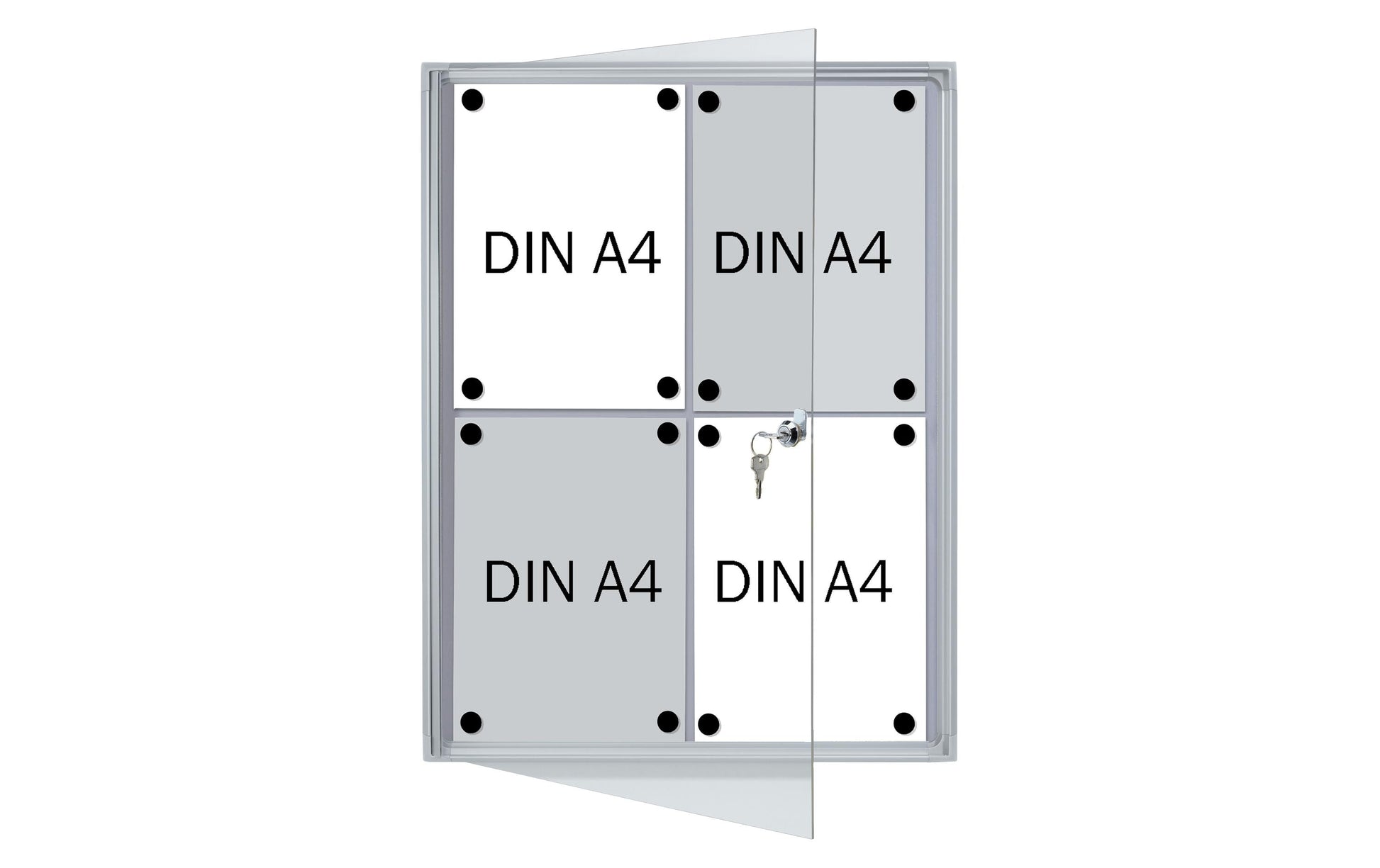 Franken Schaukasten X-traLine, 4 × A4 – magnethaftend, Innenbereich, 51 × 68 × 3 cm