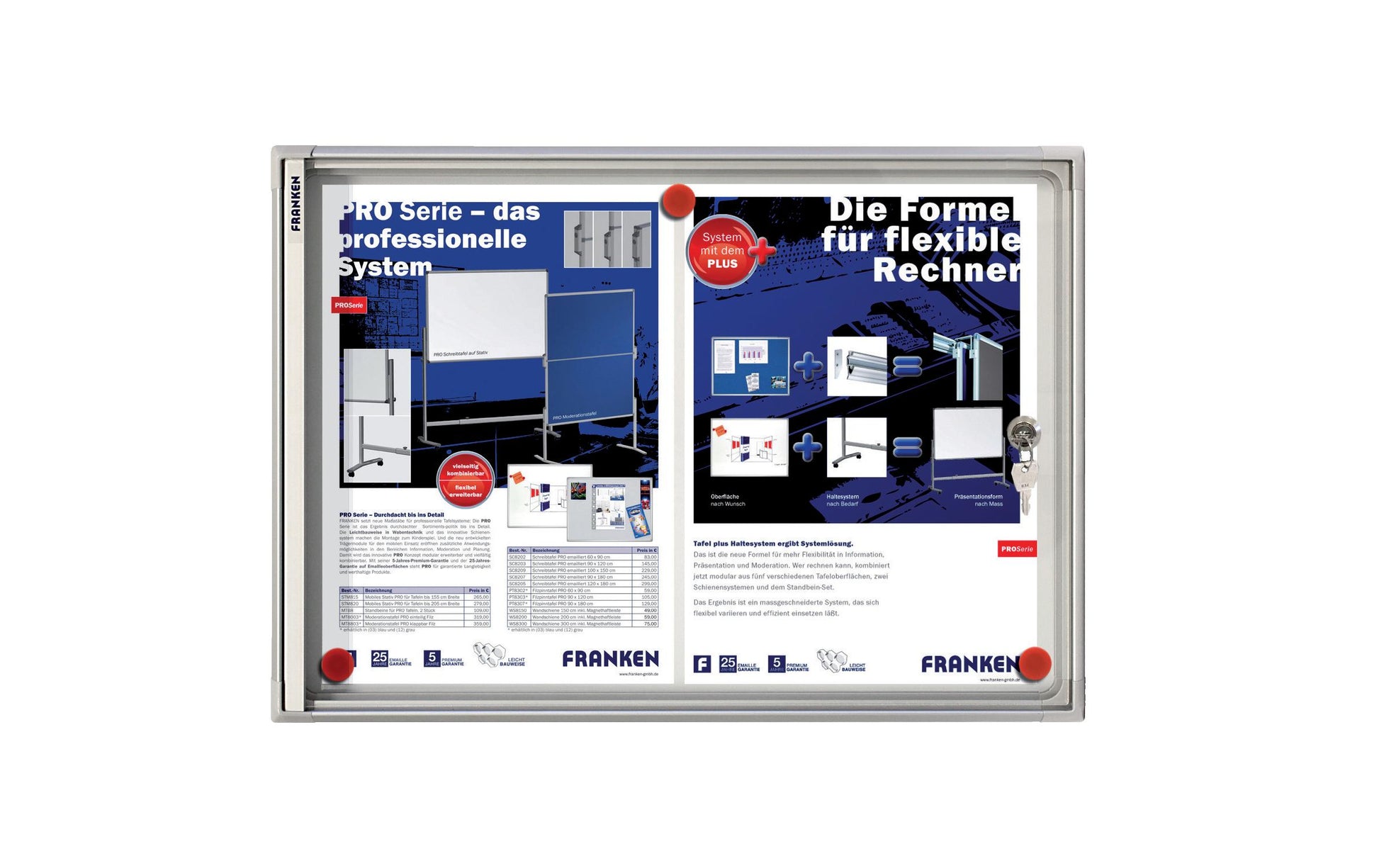 Franken Schaukasten X-traLine, 2 × A4 – magnethaftend, Innenbereich, 51 × 37 × 3 cm