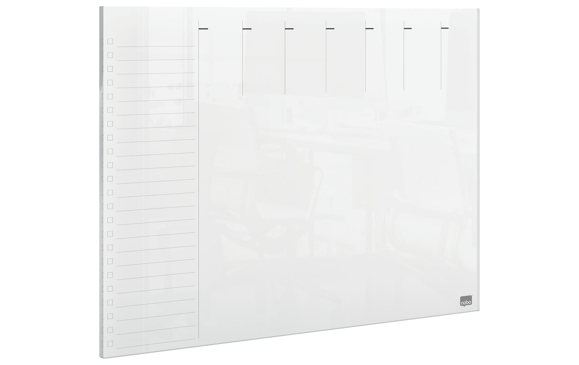Nobo Wochenplaner, Acryl, trocken abwischbar, rahmenlos, Wandmontage – 29,7 × 21 cm, transparent