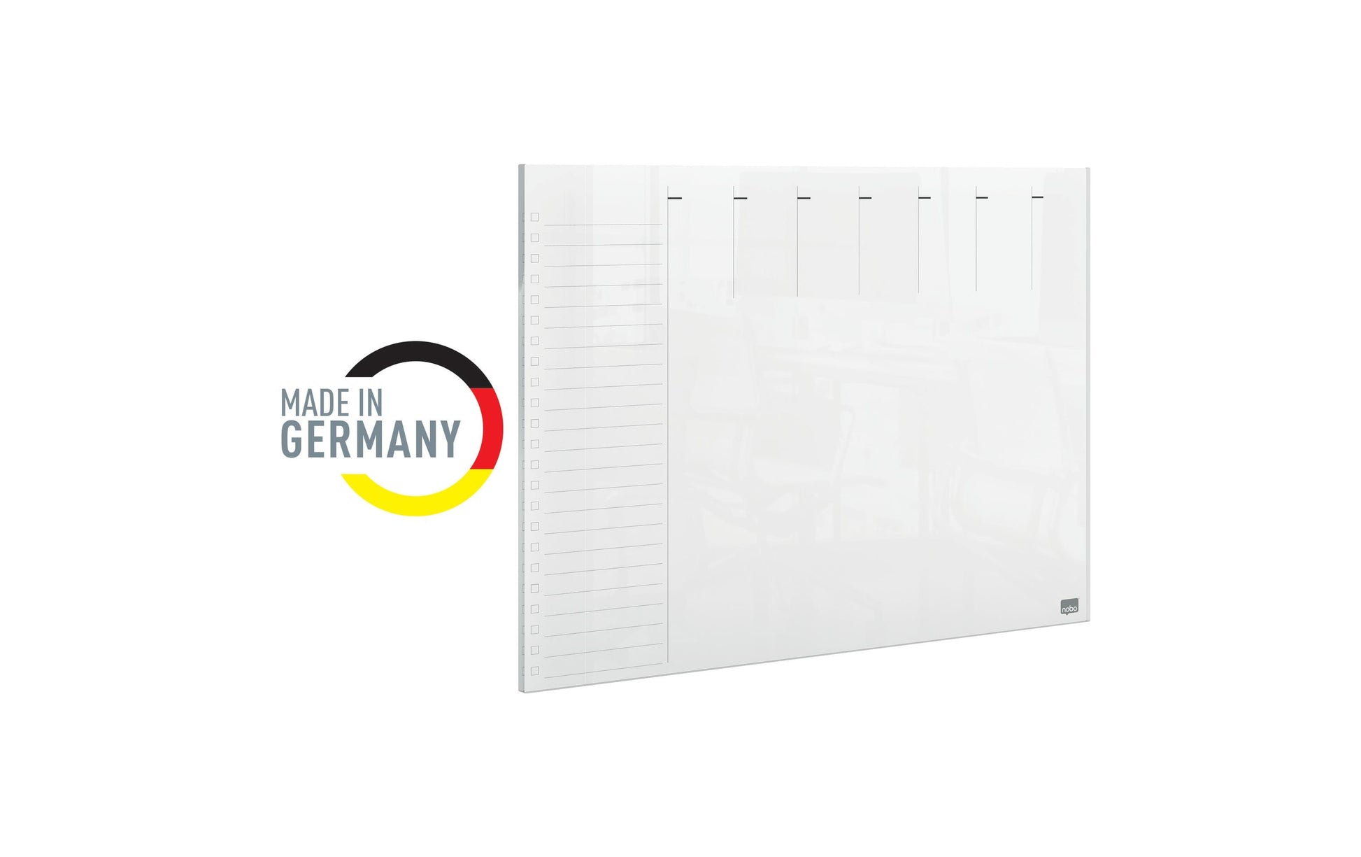 Nobo Wochenplaner, Acryl, trocken abwischbar, rahmenlos, Wandmontage – 29,7 × 21 cm, transparent