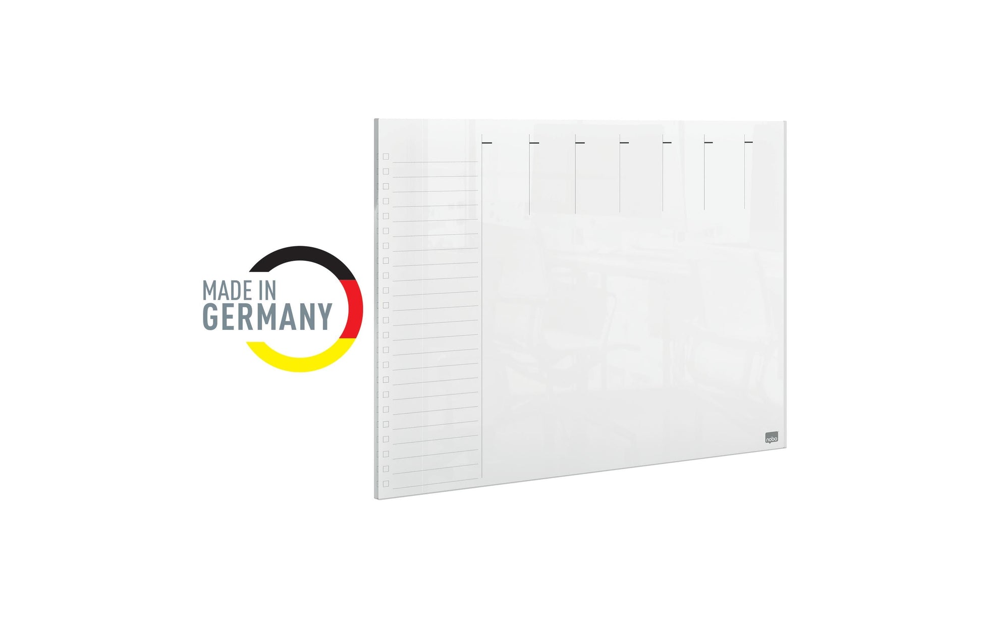 Nobo Wochenplaner, Acryl, trocken abwischbar, rahmenlos, Wandmontage – 29,7 × 21 cm, transparent