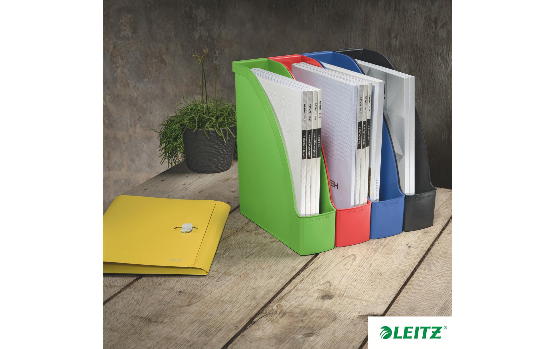 Leitz Recycle Stehsammler – für A4, grün, Polystyrol (PS), B 78 × H 308 × T 278 mm