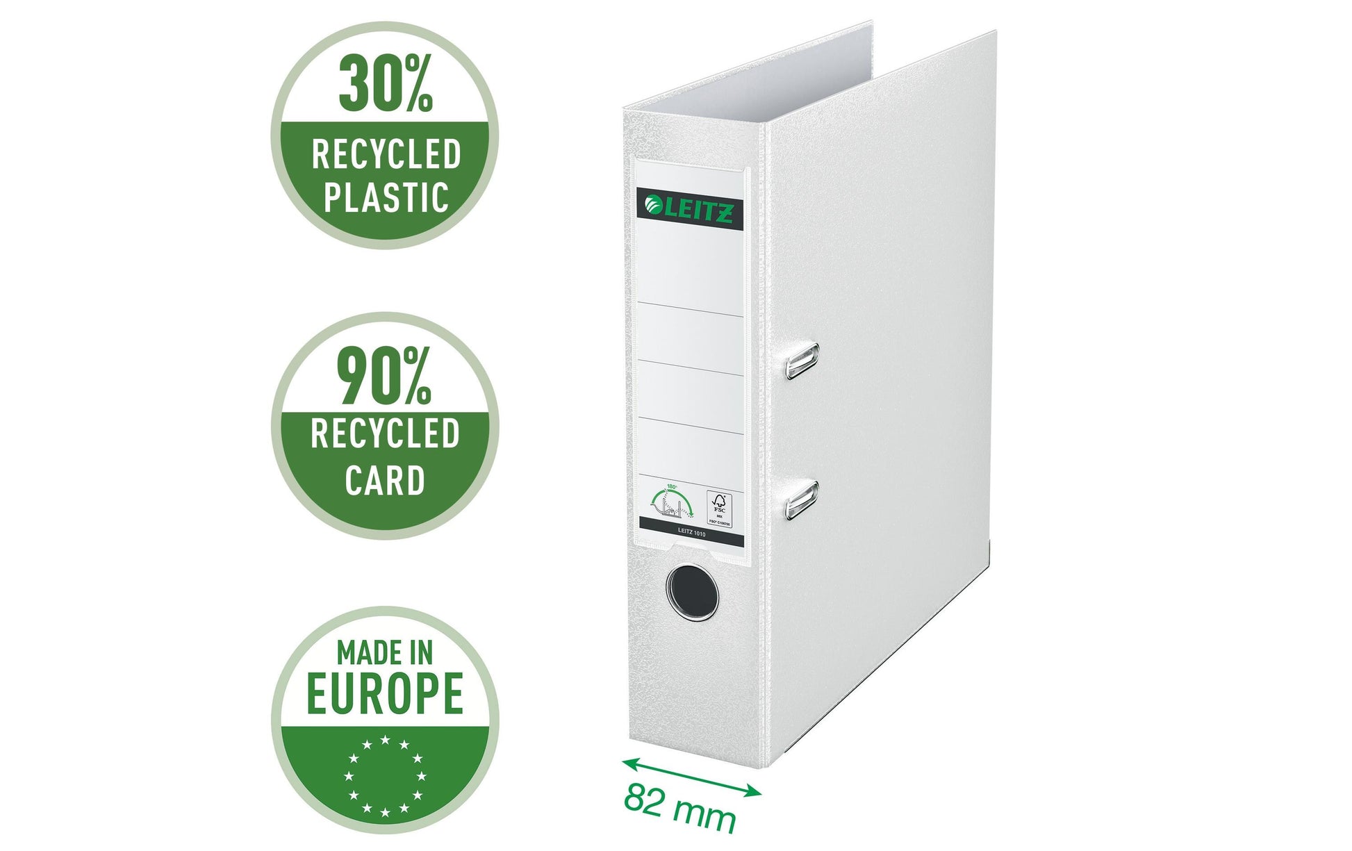 Leitz 180° Ordner – für A4 – Rückenbreite 8 cm – Weiss
