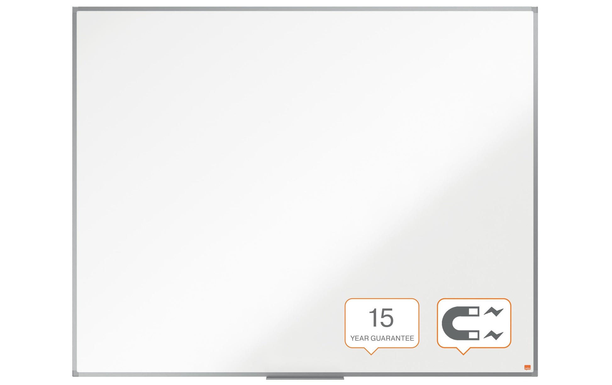 Nobo Whiteboard – 150 × 120 cm, lackierter Stahl, magnetisch, Aluminiumrahmen, Wandmontage, inkl. Stiftablage