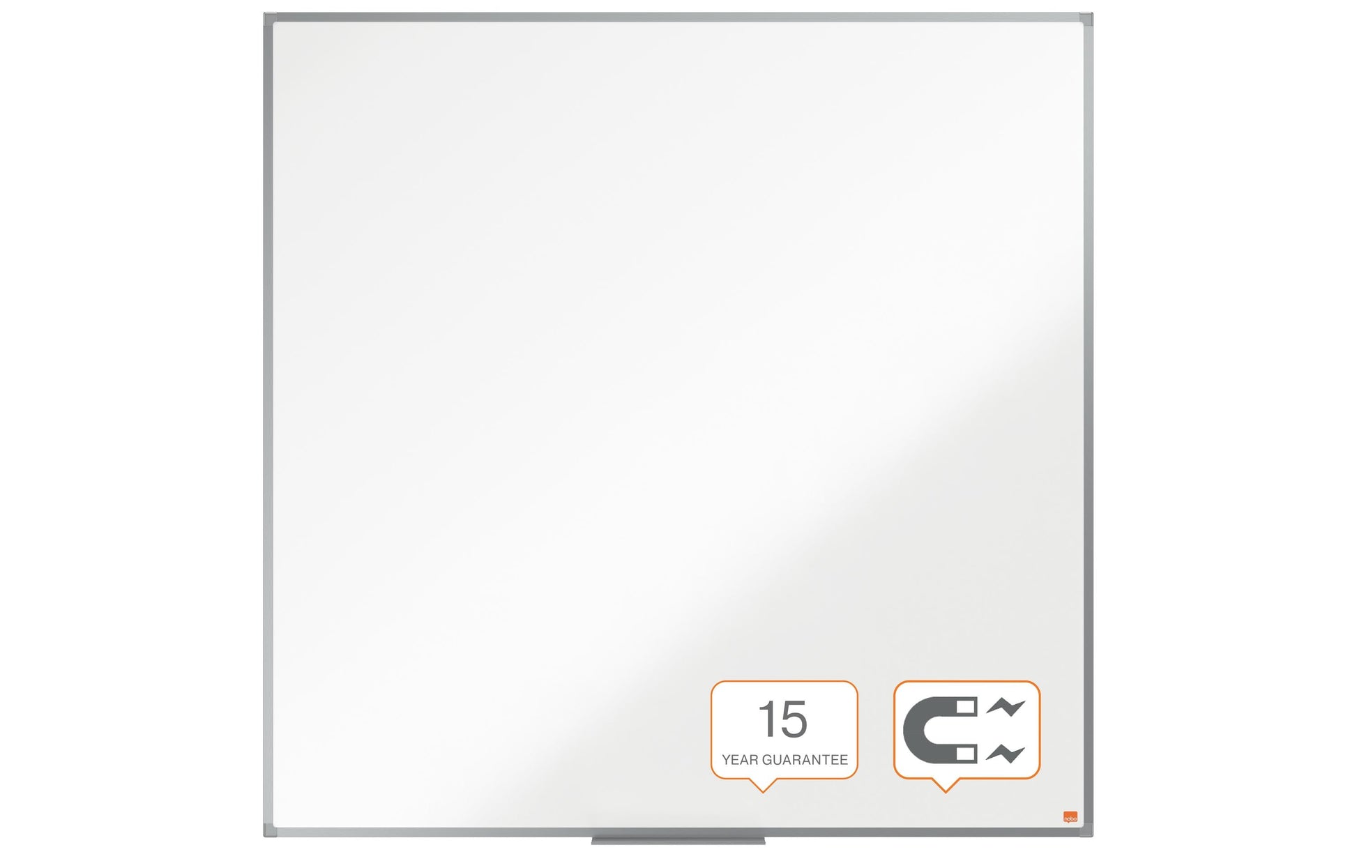 Nobo Whiteboard – 119,6 × 119,6 cm, lackierter Stahl, magnetisch, Aluminiumrahmen, Wandmontage