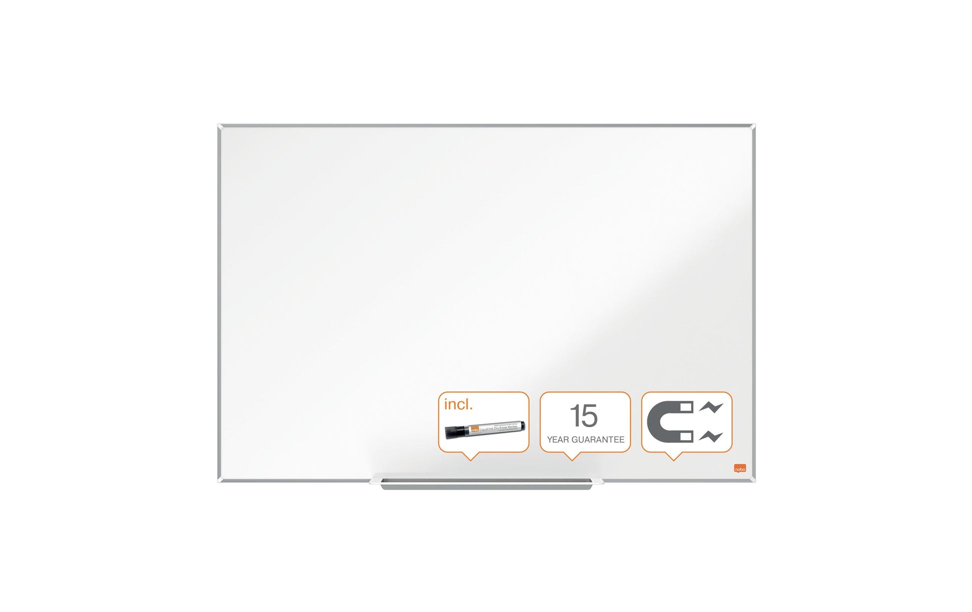 Nobo Whiteboard – 90 × 60 cm, lackierter Stahl, magnetisch, Wandmontage