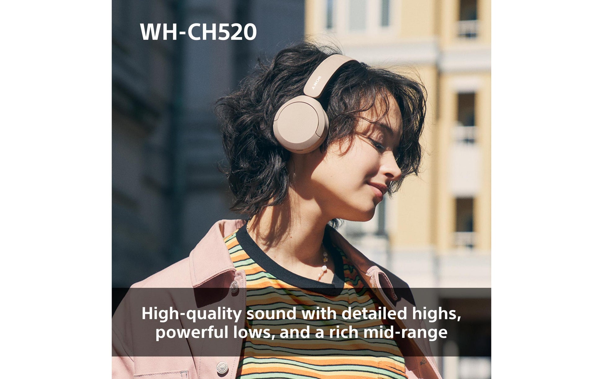 Sony WH-CH520 – Duo Headset, On-Ear – Bluetooth – geschlossen, USB-C – Pink – für Google Assistant – bis 40 h
