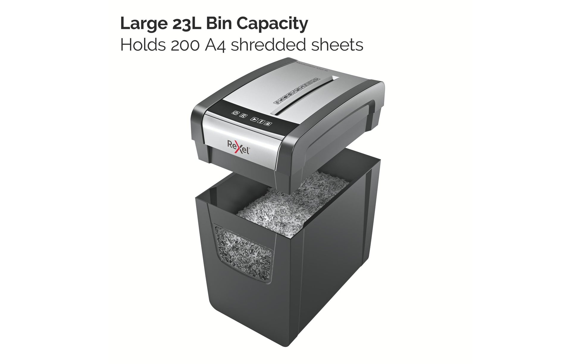 Rexel Momentum X312 Slimline – Aktenvernichter, DIN P-3, Partikelschnitt 5 × 42 mm, 12 Blatt, 23 l, A4