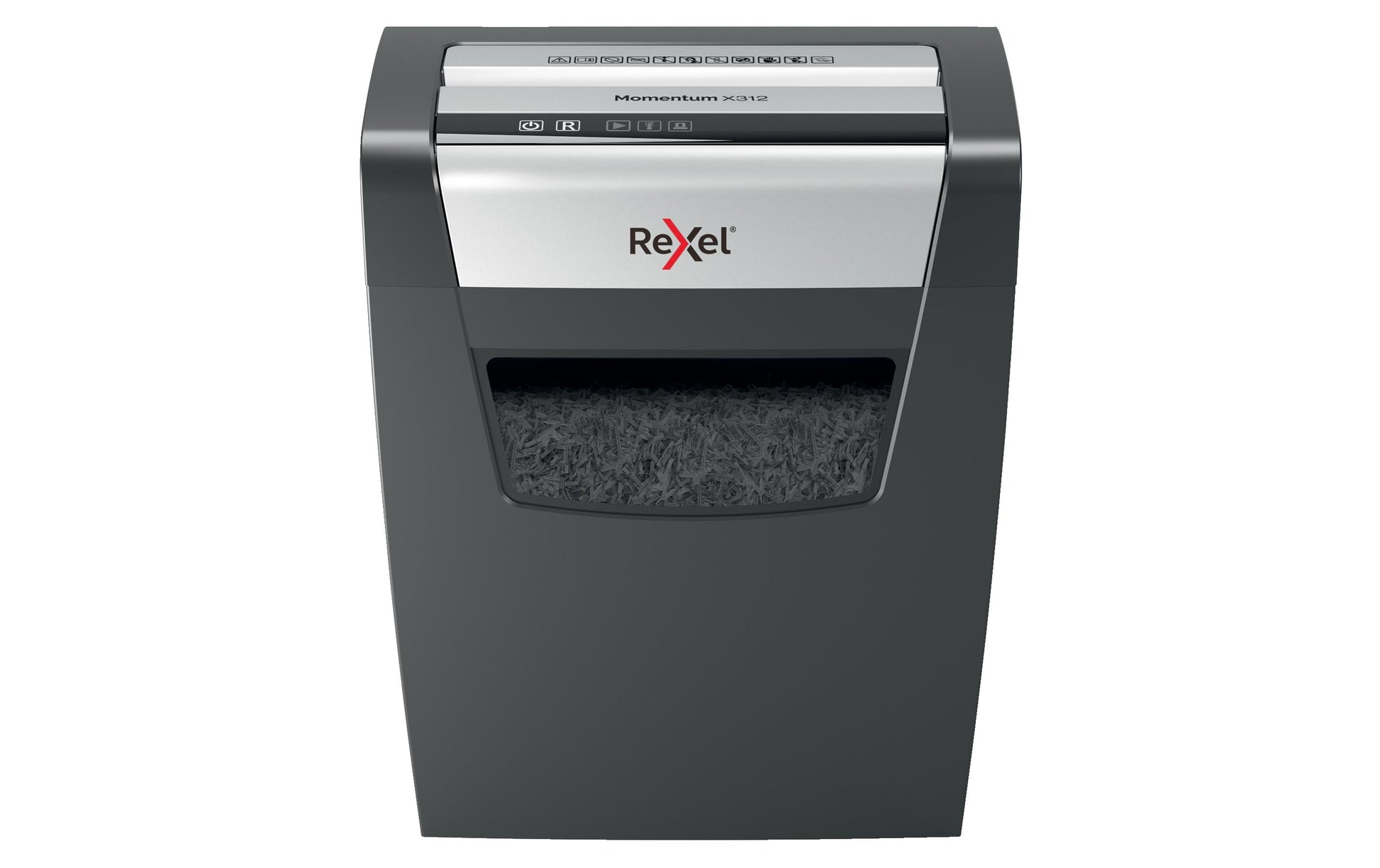 Rexel Momentum X312 – Aktenvernichter, DIN P-3, Partikelschnitt 5 × 42 mm, 12 Blatt, 23 l, A4