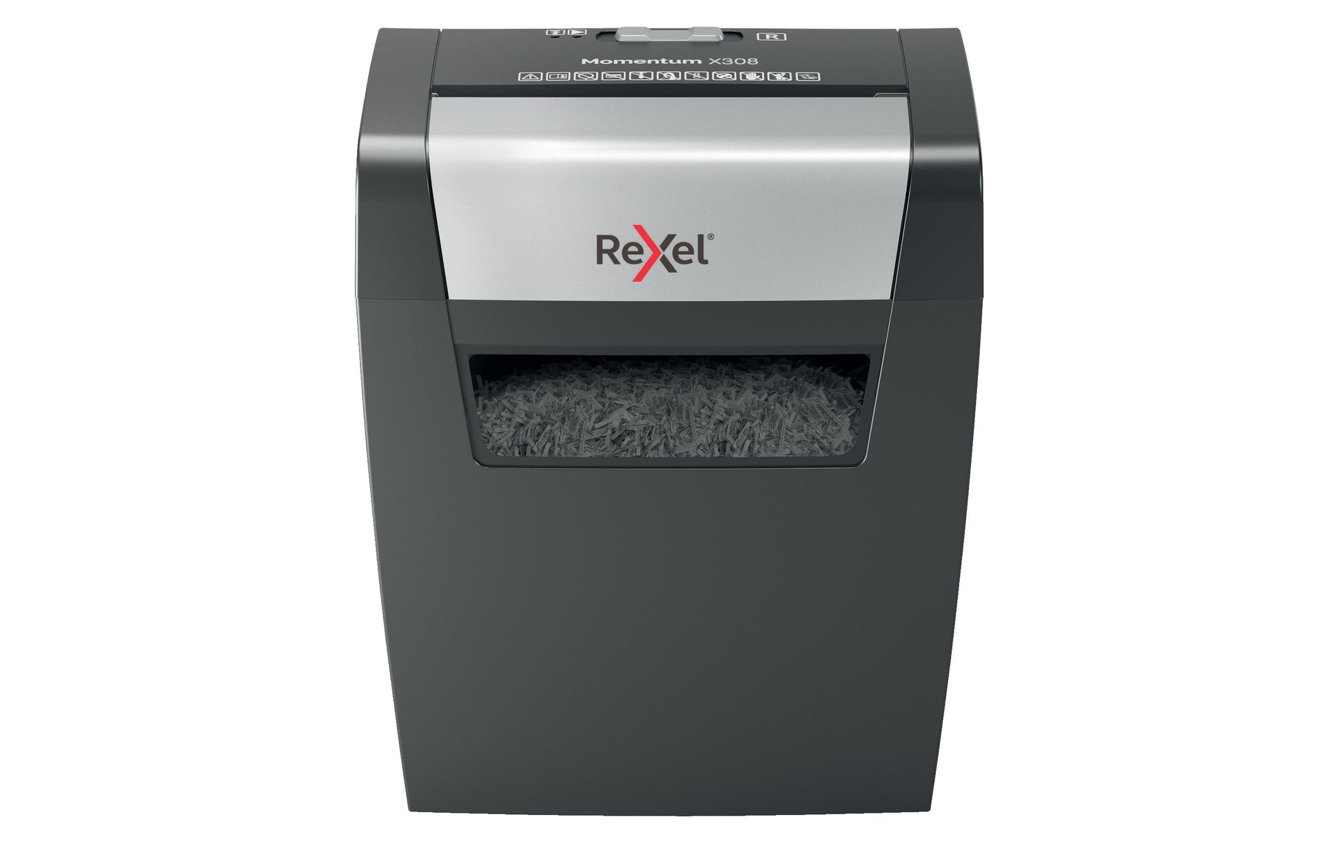 Rexel Momentum X308 – Aktenvernichter, DIN P-3, Partikelschnitt 5 × 42 mm, 8 Blatt, 15 l, A4