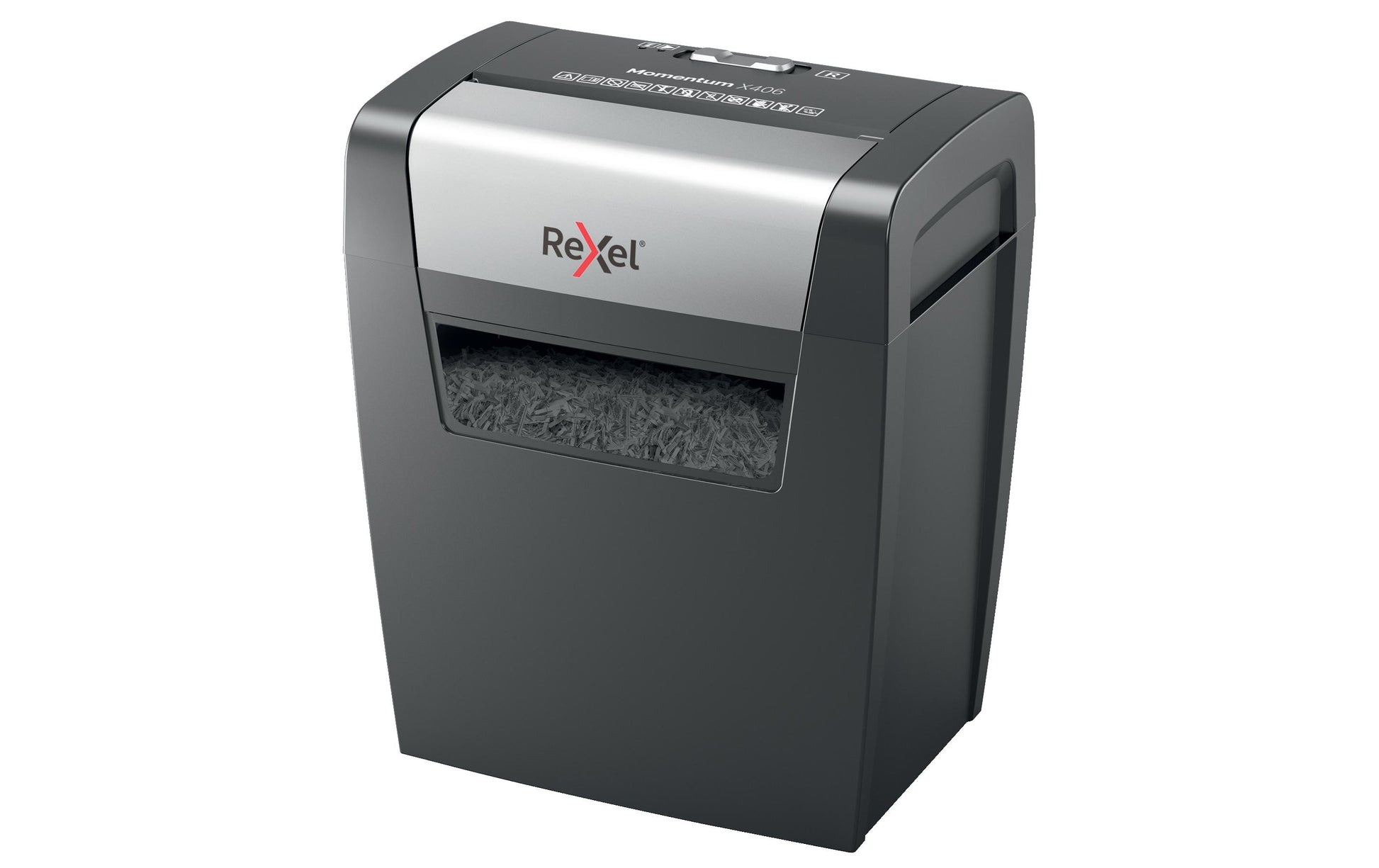 Rexel Momentum X406 – Aktenvernichter, DIN P-4, Partikelschnitt 4 × 28 mm, 6 Blatt, 15 l, A4