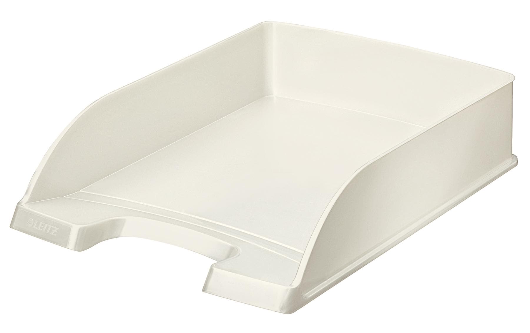 Leitz Briefkorb – mit Griffausschnitt, mit Beschriftungsfeld, glänzend, weiss, B 255 × H 70 × T 357 mm