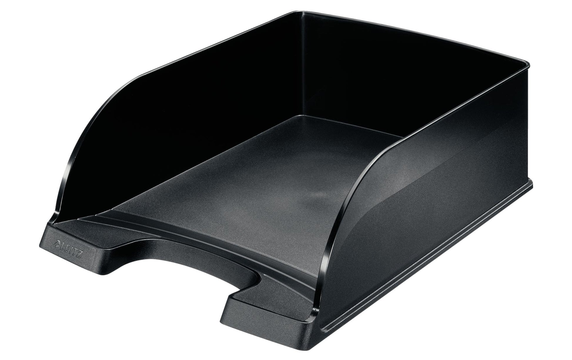 Leitz Briefkorb – mit Griffausschnitt, mit Beschriftungsfeld, matt, schwarz, B 255 × H 103 × T 357 mm