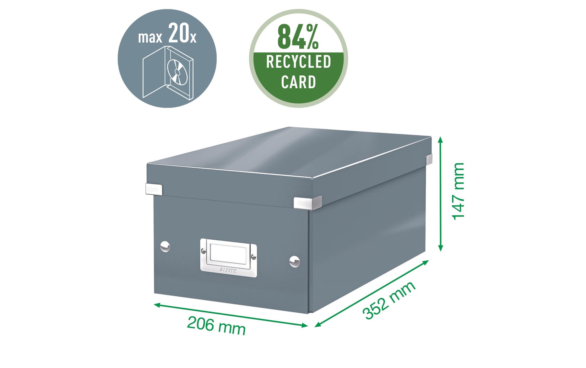 Leitz DVD-Ablagebox – 40 Disks, Hartplatte, 206 × 325 × 147 mm