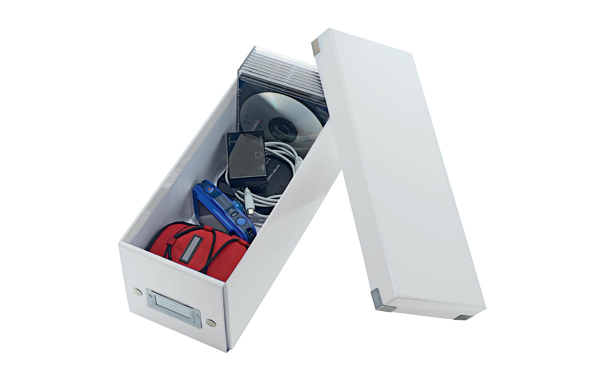 Leitz Aufbewahrungsbox – 160 Disks, Hartplatte, Weiss, 143 × 352 × 136 mm