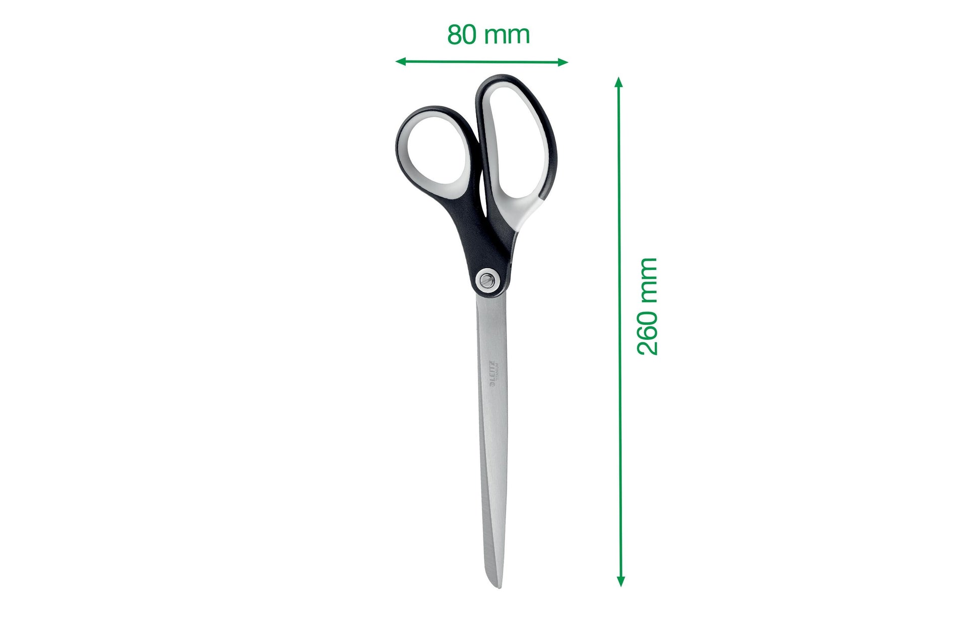 Leitz Schere 26,0 cm, für Rechts- und Linkshänder – Edelstahl, Grau