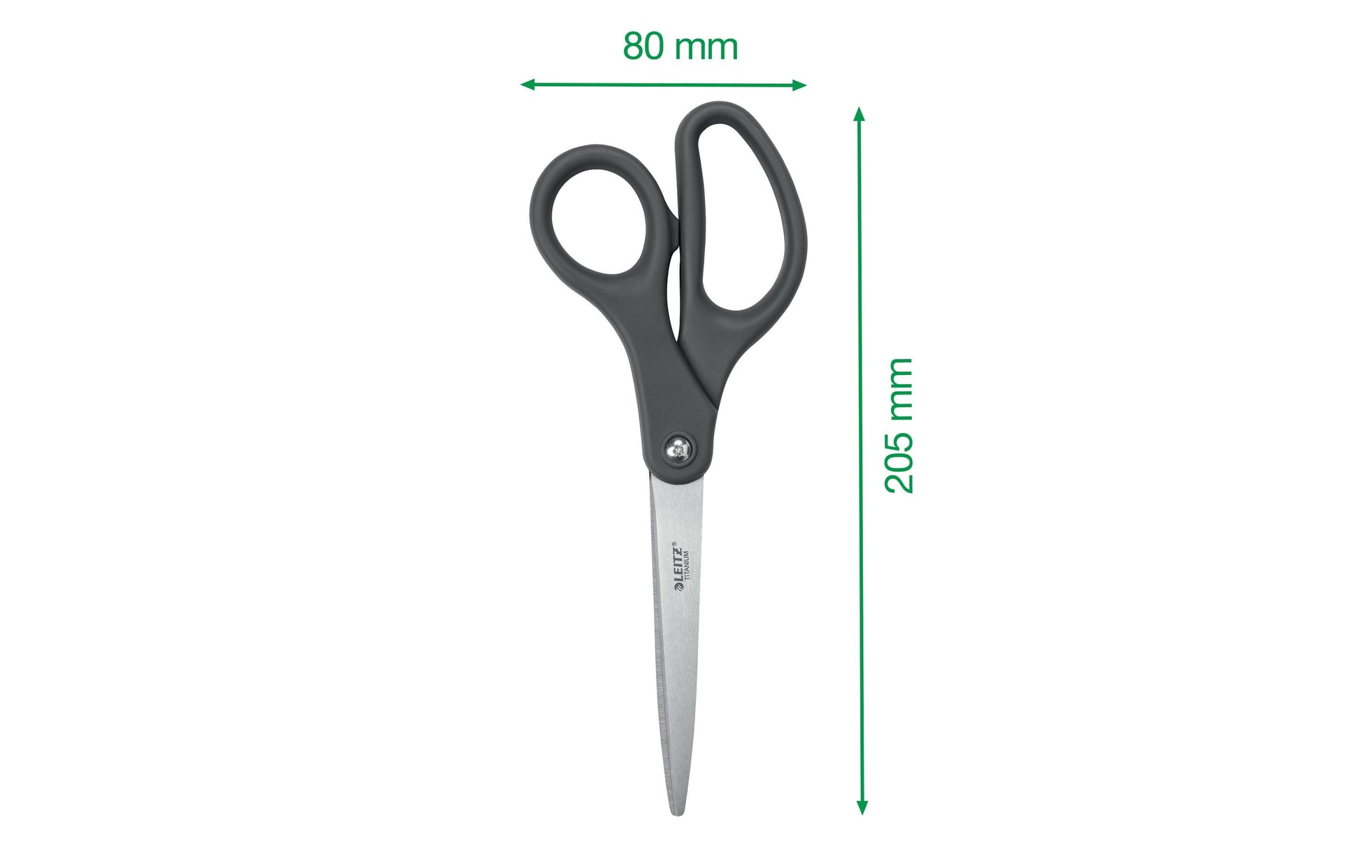 Leitz Schere 20,5 cm, für Rechts- und Linkshänder – Edelstahl, Grau