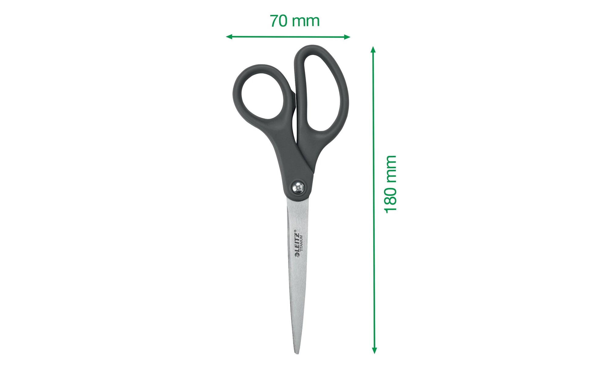 Leitz Schere 18,0 cm, für Rechts- und Linkshänder – Edelstahl, Grau