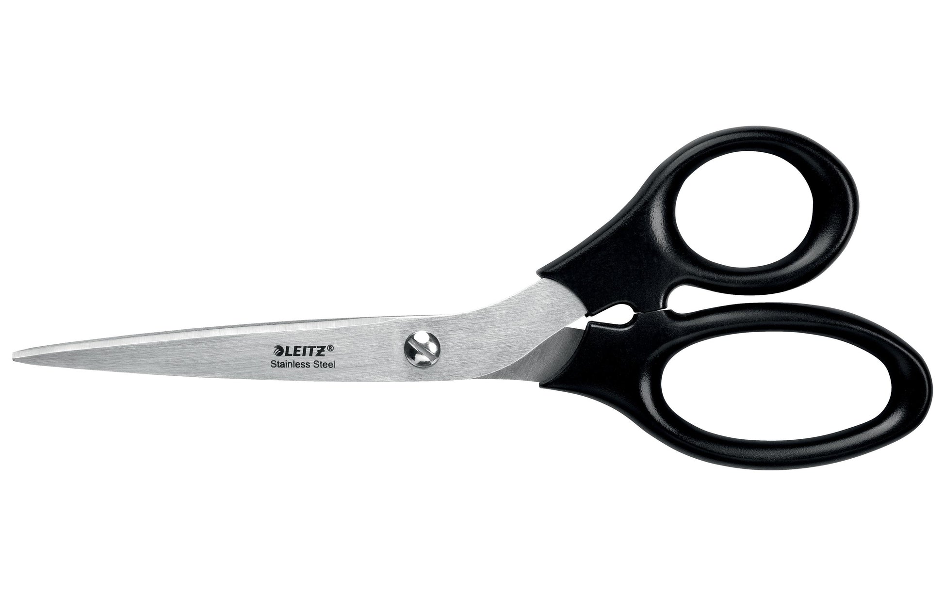 Leitz Schere 20,0 cm, für Rechts- und Linkshänder – Edelstahl, Softgrip, Schwarz