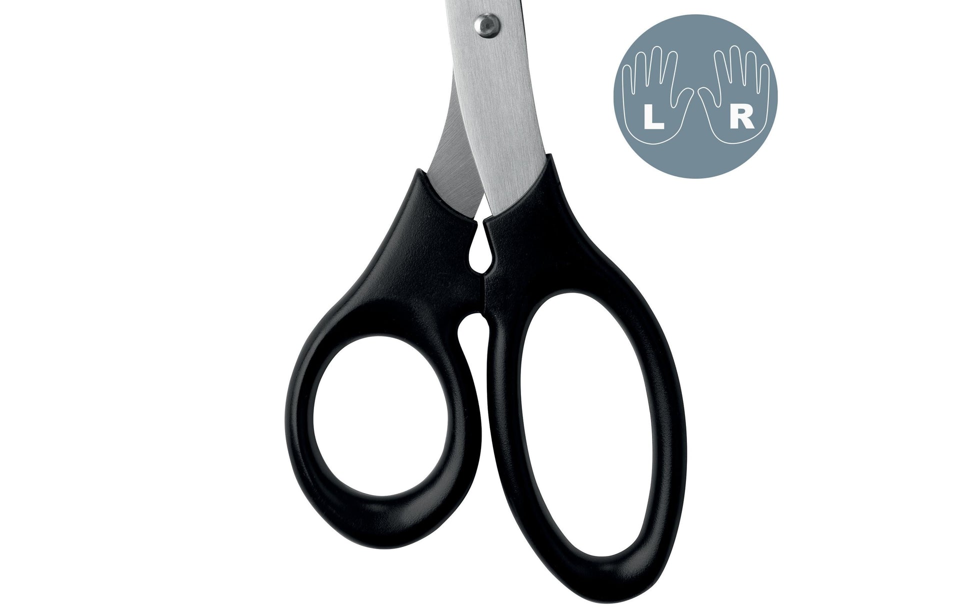 Leitz Schere 20,0 cm, für Rechts- und Linkshänder – Edelstahl, Softgrip, Schwarz