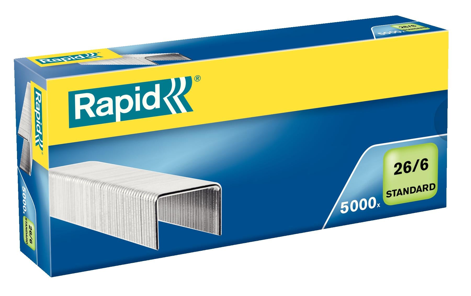 Rapid Heftklammern 26/6 – 6 mm, 20 Blatt – Metall, silber – 5000 Stk.