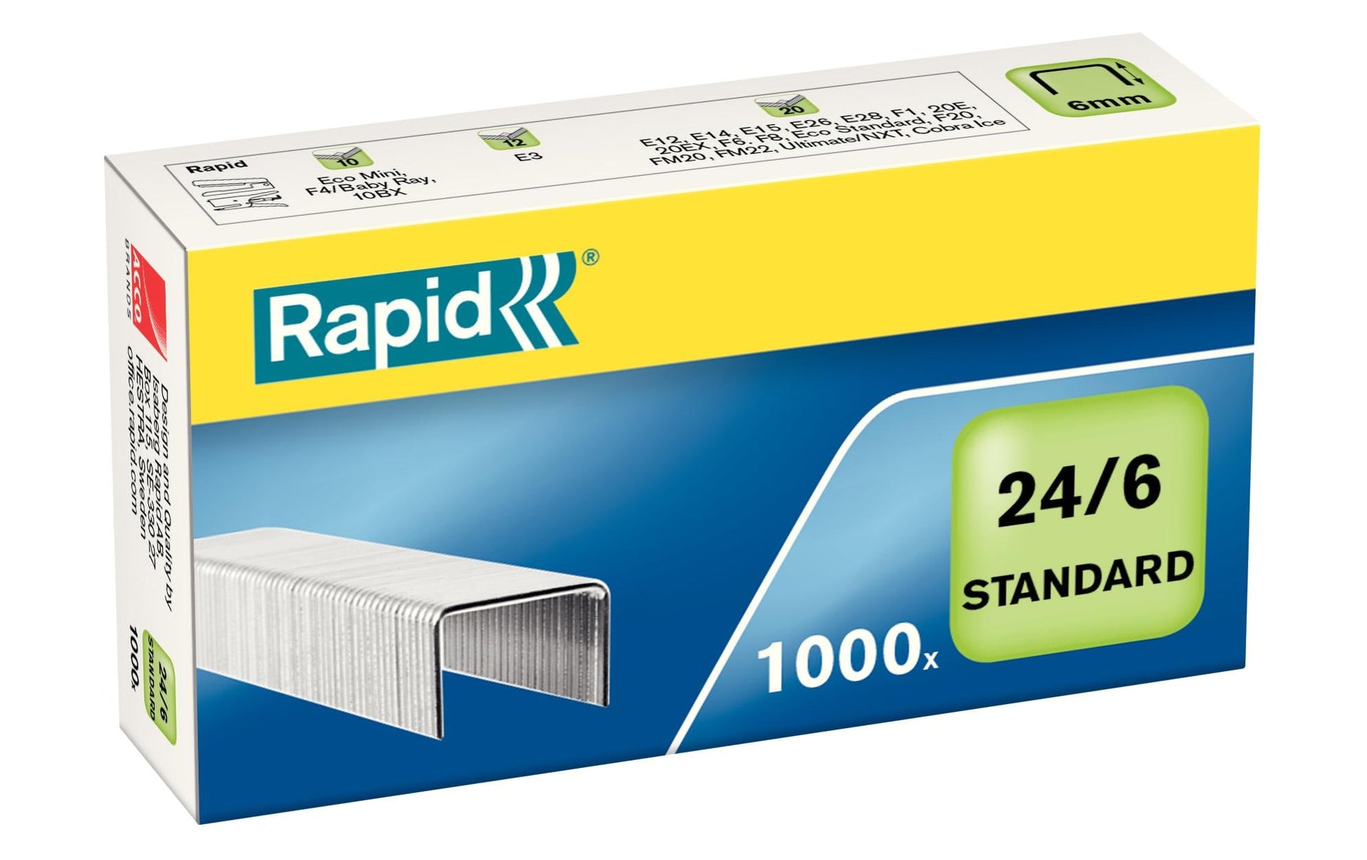 Rapid Heftklammern – 24/6, 30 Blatt, 1’000 Stück, verzinkt