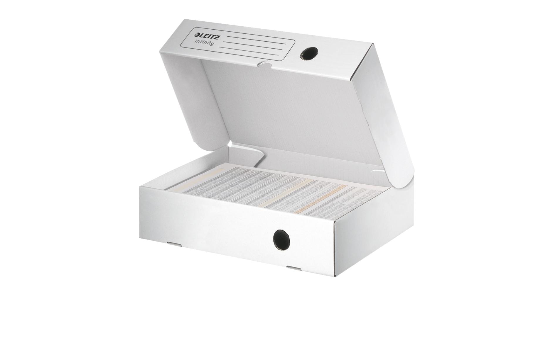 Leitz Infinity Archivschachtel – für A4, B 255 × H 80 × T 330 mm, weiss, Karton