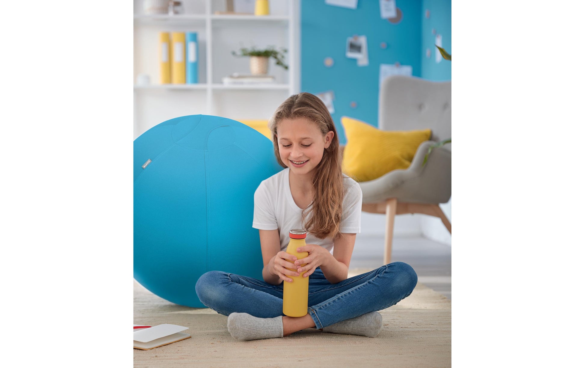 Leitz Sitzball Ergo Cosy Active – Ø 65 cm, 100 kg, sanftes Blau