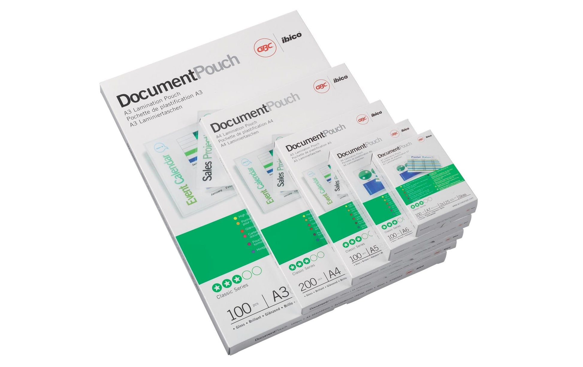 GBC Laminierfolien 67 × 99 mm – 180 µm, glänzend