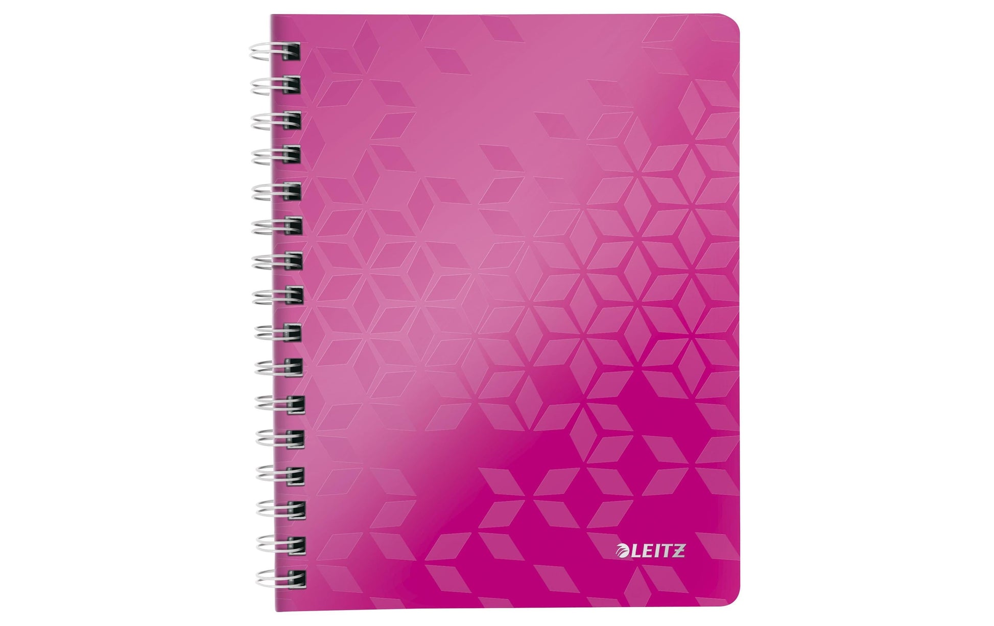 Leitz Collegeblock – A5 – kariert – 80 Blatt – 80 g/m² – Doppelspirale, Stiftschlaufe, Sichthülle, pink, FSC
