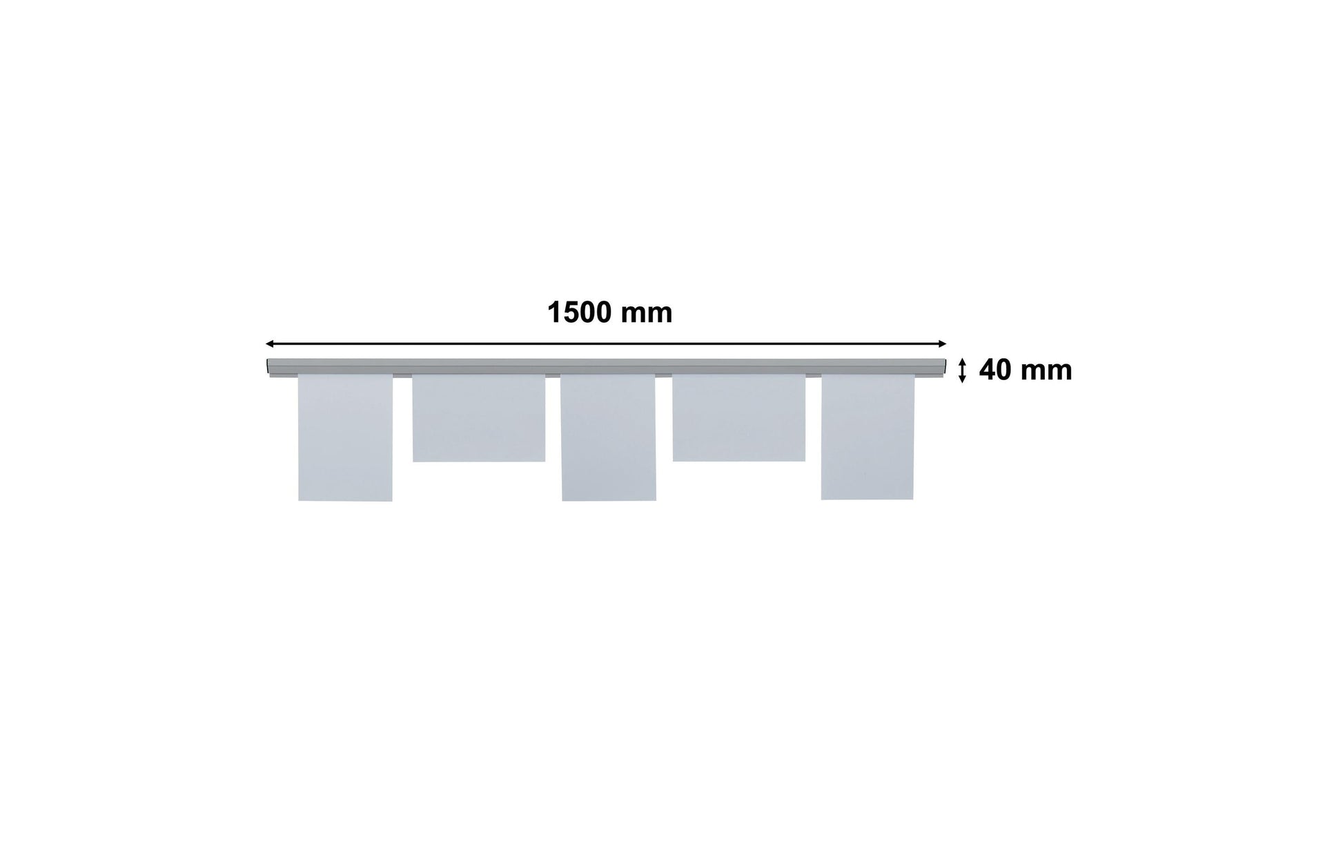 Franken Klemmschiene PKS150 – selbstklebend – grau – Kunststoff – 1'500 × 40 mm