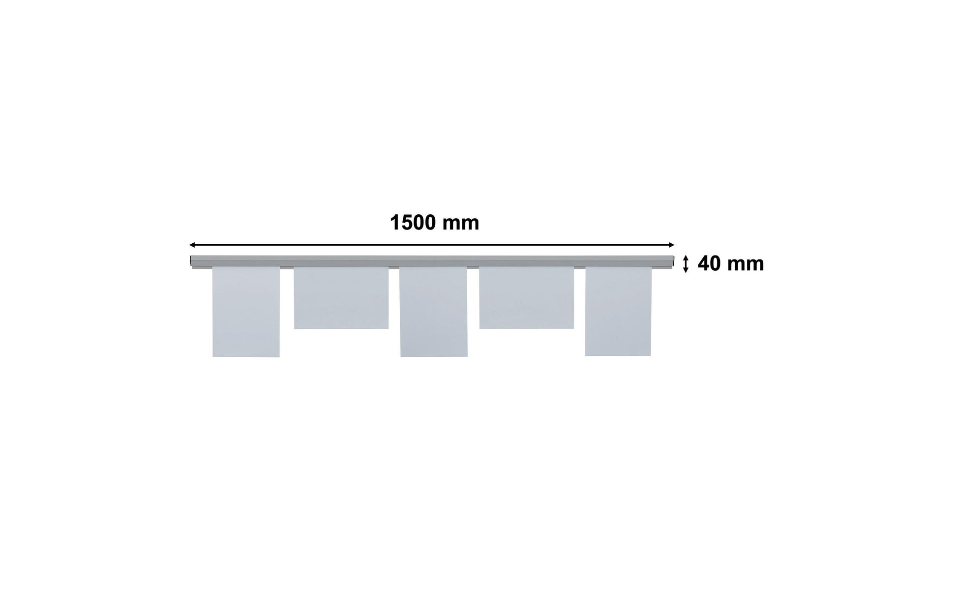Franken Klemmschiene PKS150 – selbstklebend – grau – Kunststoff – 1'500 × 40 mm