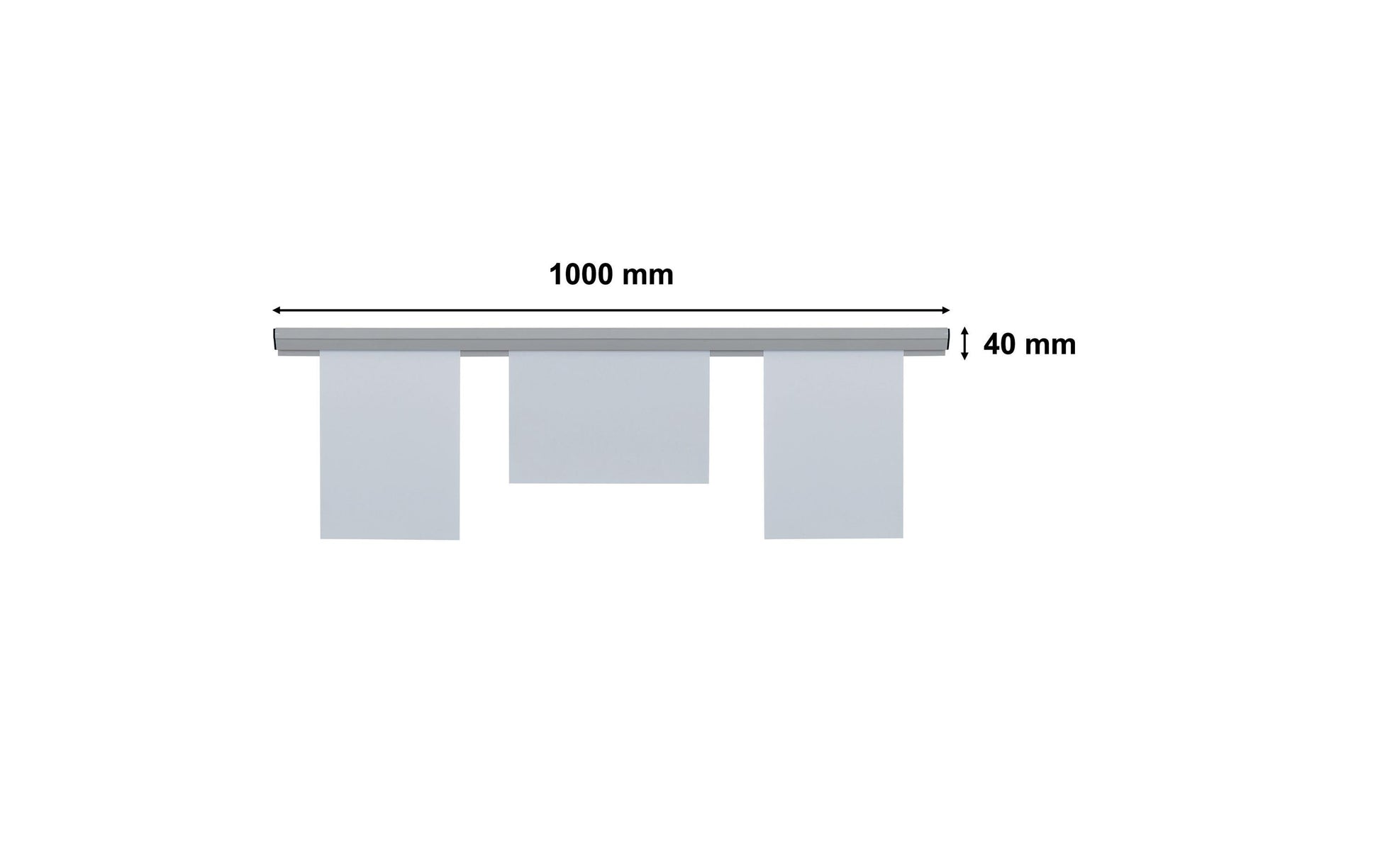 Franken Papierklemmschiene – Kunststoff, grau, 1000 × 40 mm