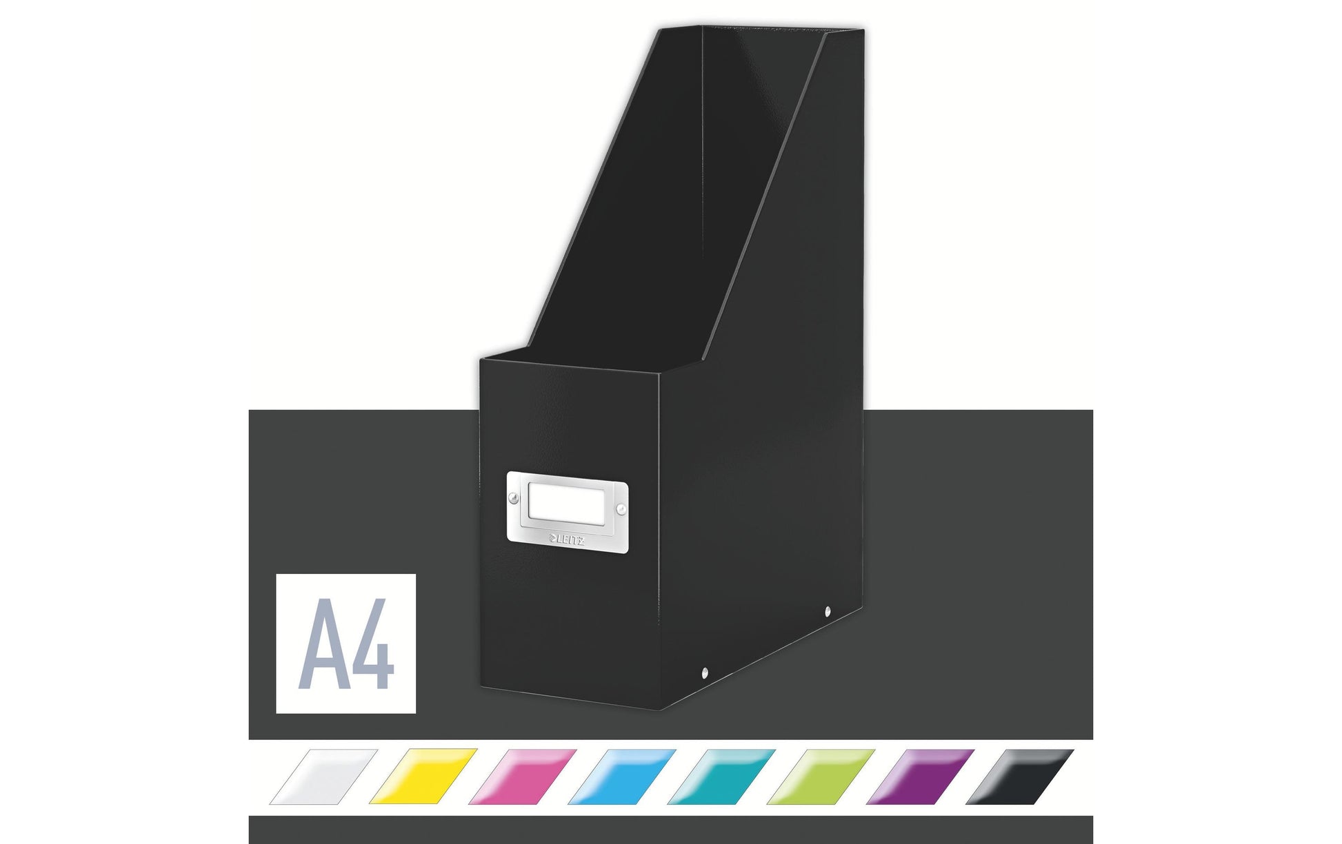 Leitz Ablageprodukt – Karton, mit Beschriftungsfeld, schwarz, 253×103×330 mm